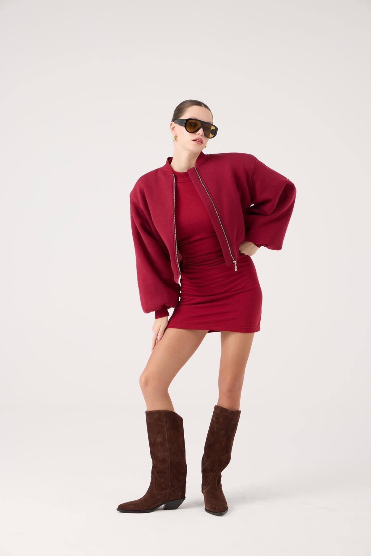 Parker Bomber Ceket Bordo