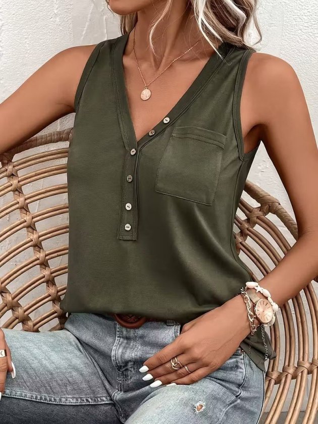 Women's Strappy Front Button Viscose Blouse