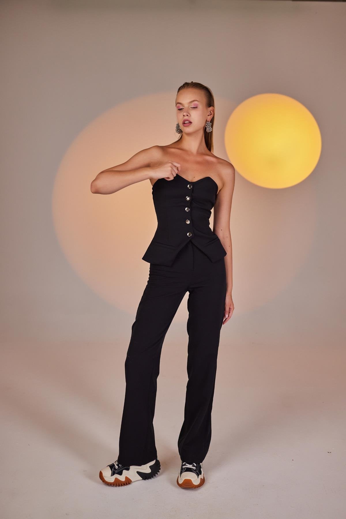 Panky Bluz Siyah Siyah L