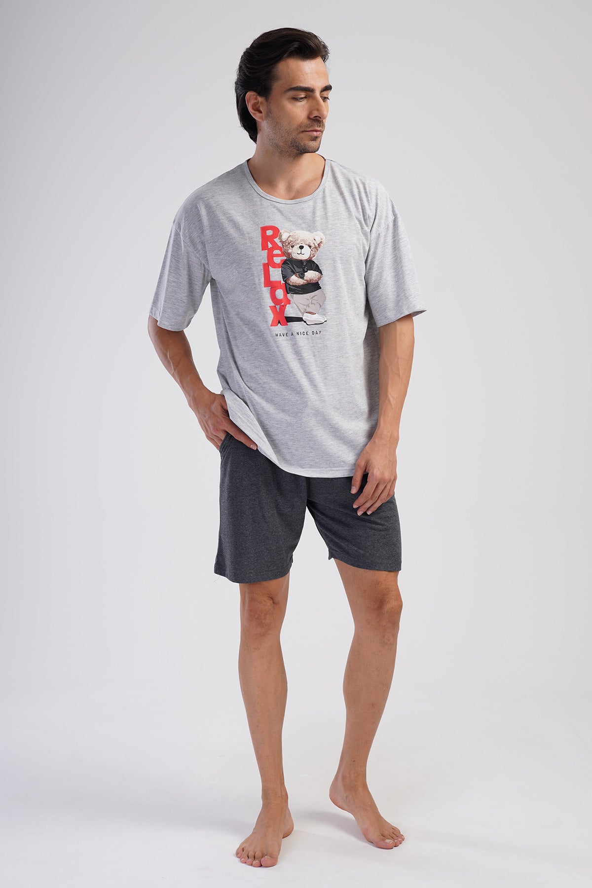 CEPLI ERKEK P.SUPREM O YAKA DUSUK OMUZLU KISA KOL SORT TAKIM