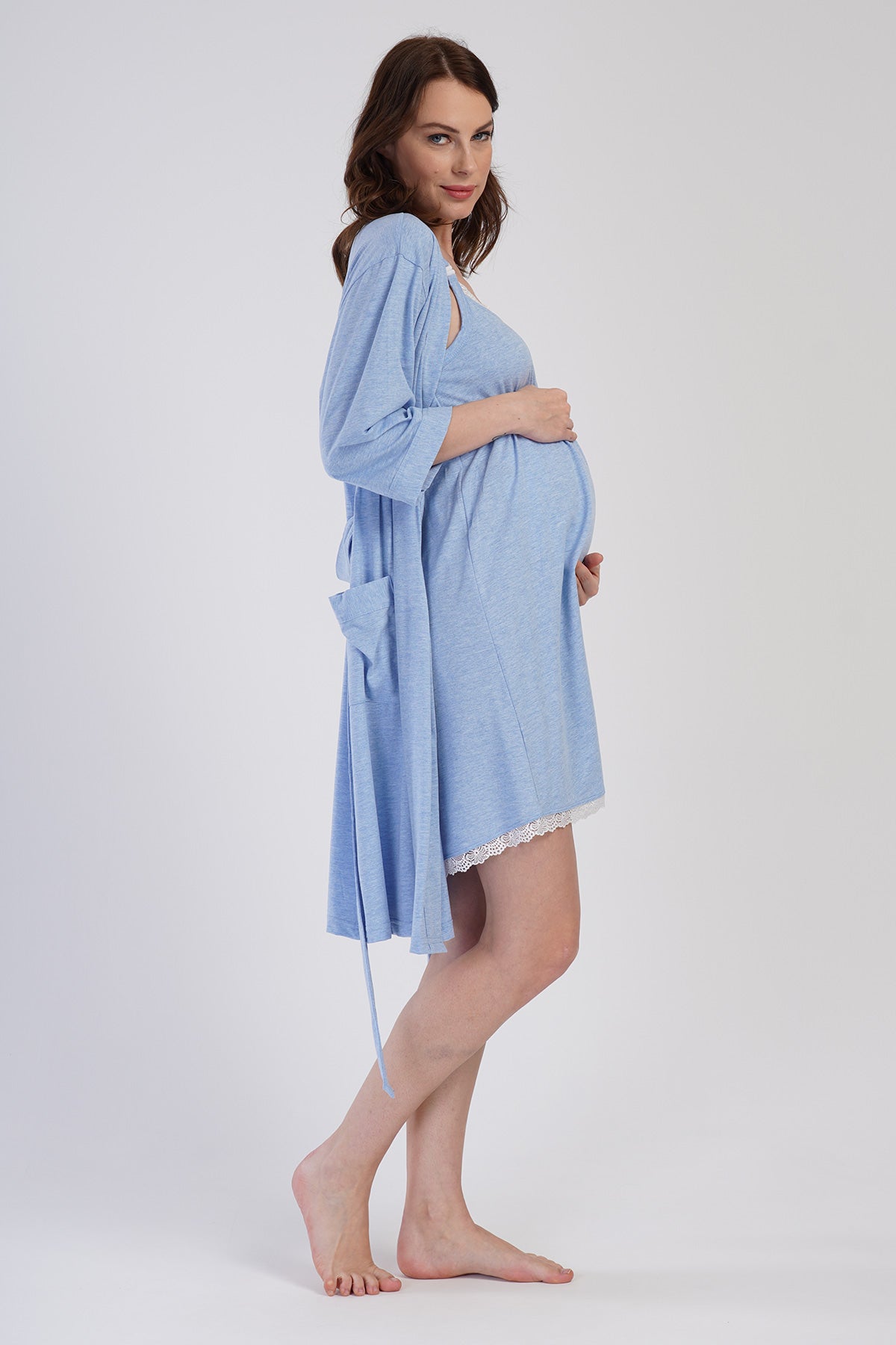 KADIN P.SUPREM 3/4 KOL DANTELLI HAMILE SABAHLIK TAKIM