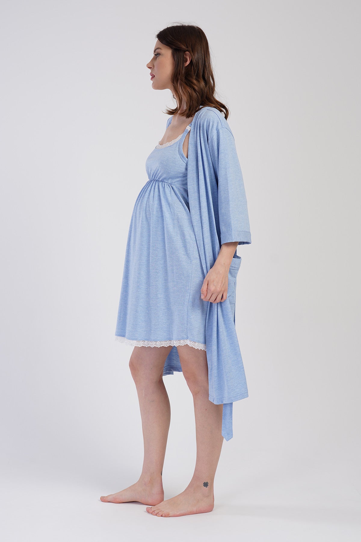 KADIN P.SUPREM 3/4 KOL DANTELLI HAMILE SABAHLIK TAKIM