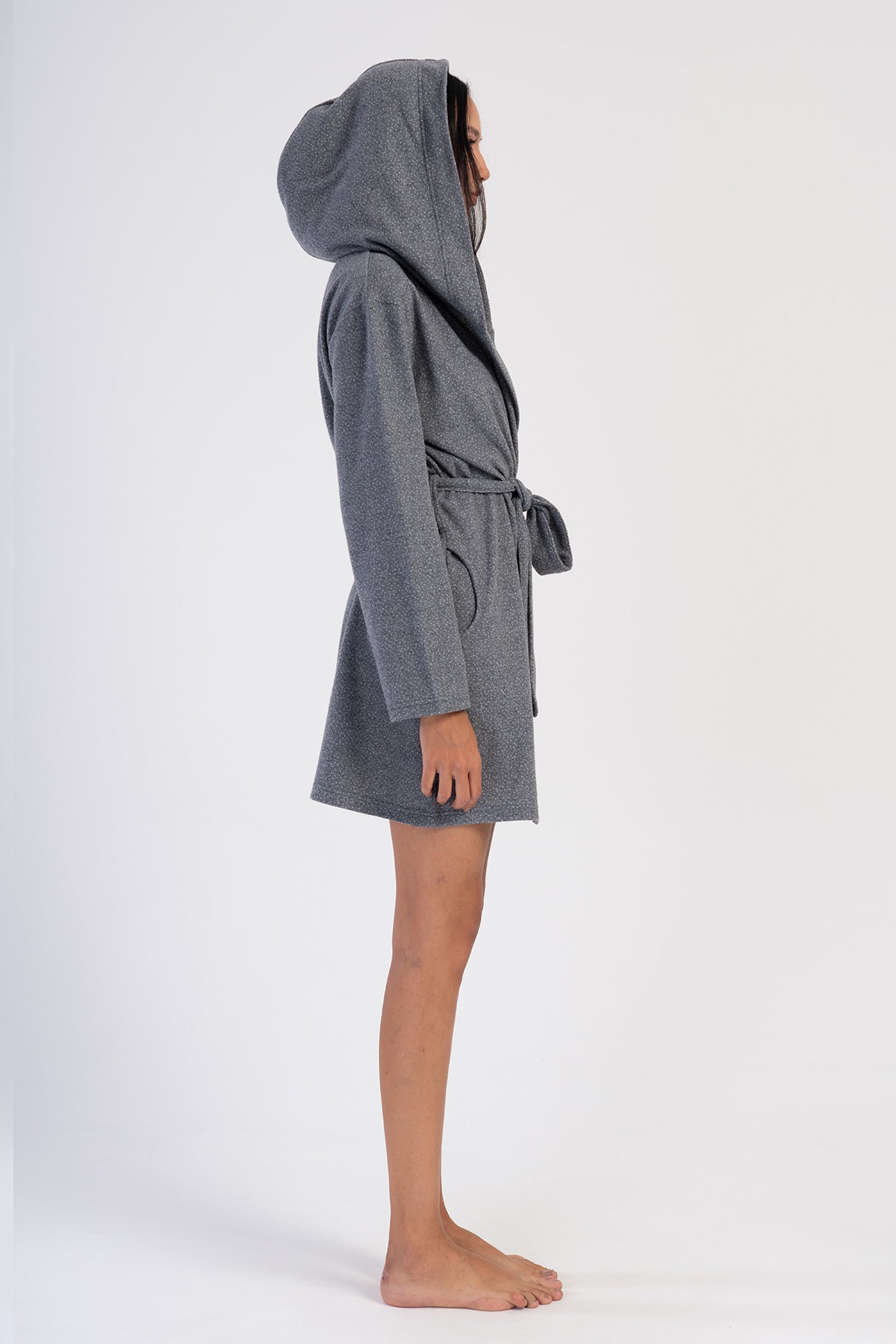 KADIN JAKARLI INTERLOK KAPSONLU UZUN KOL KISA CEPLI SABAHLIK