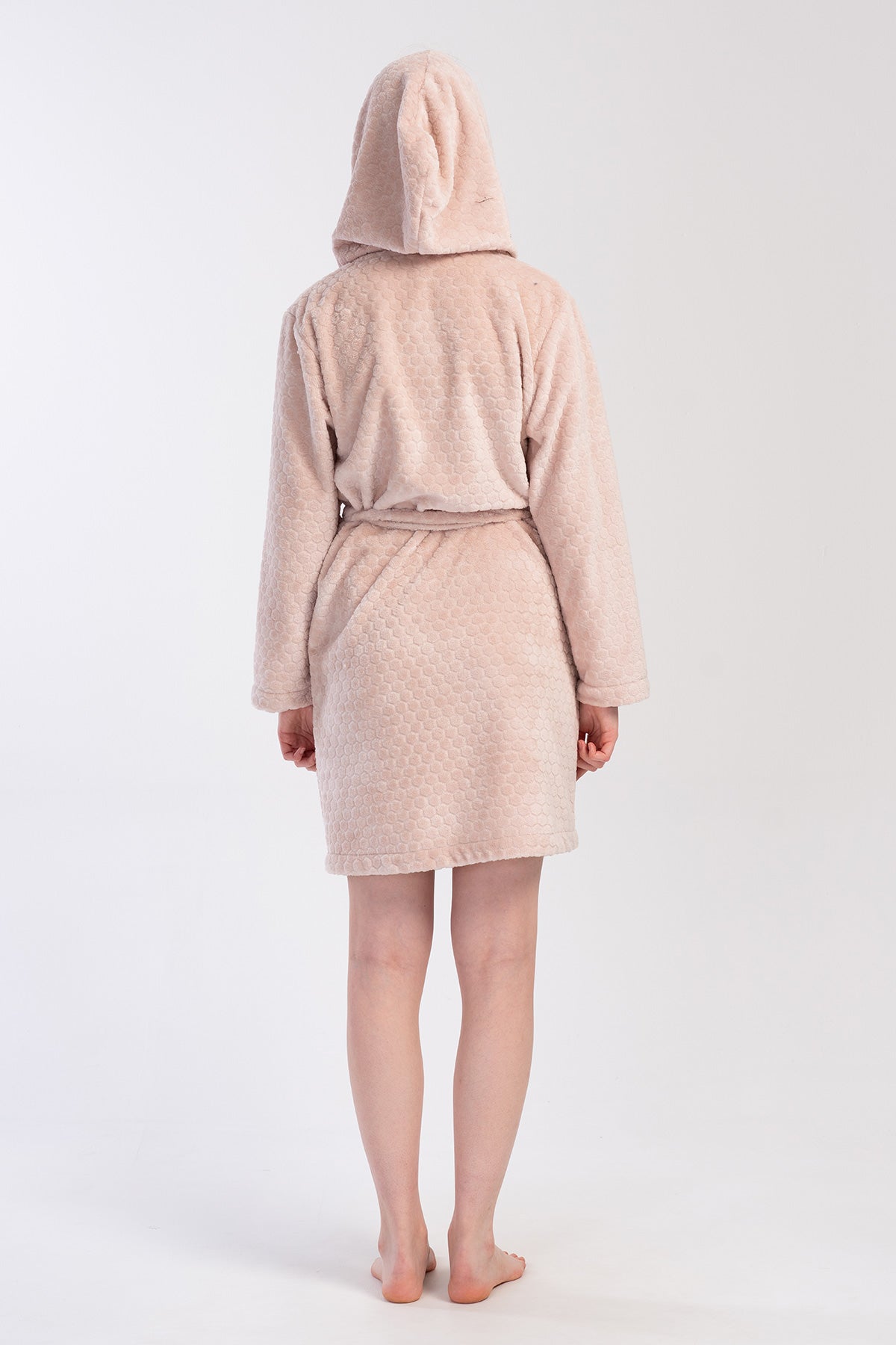 Woman Beige Ultrasoft Hoodie Dressing Gown