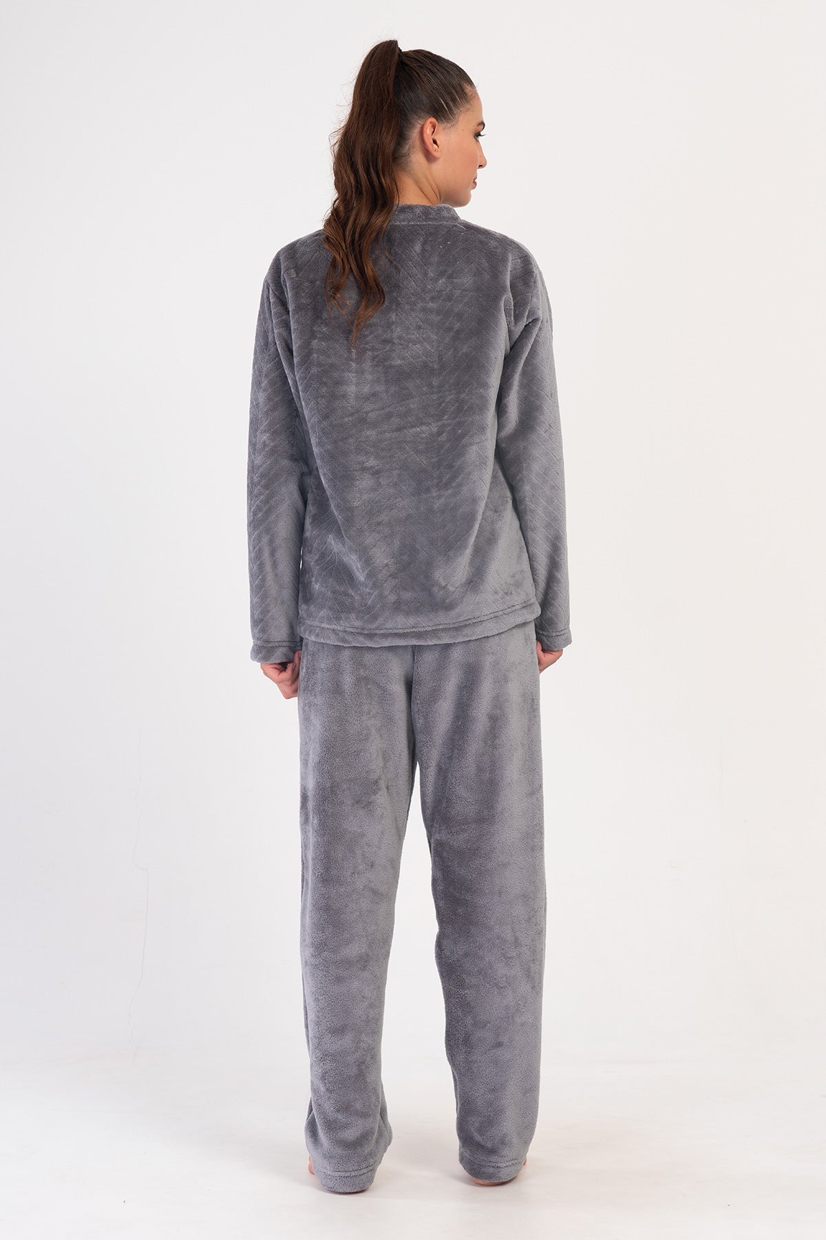 KADIN J.ULTRASOFT O YAKA DUSUK OMUZLU UZUN KOL CEPLI PIJAMA TAKIM