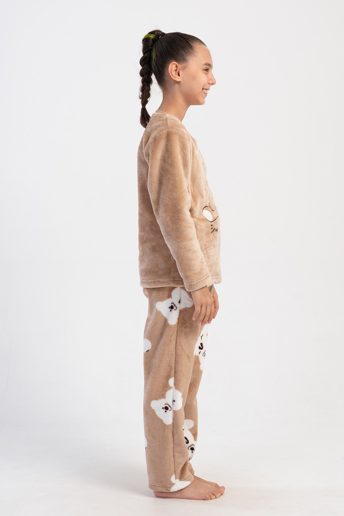 KIZ COCUK SOFT O YAKA UZUN KOL ETEGI OVAL CEPLI PIJAMA TAKIM(7-8/13-14)