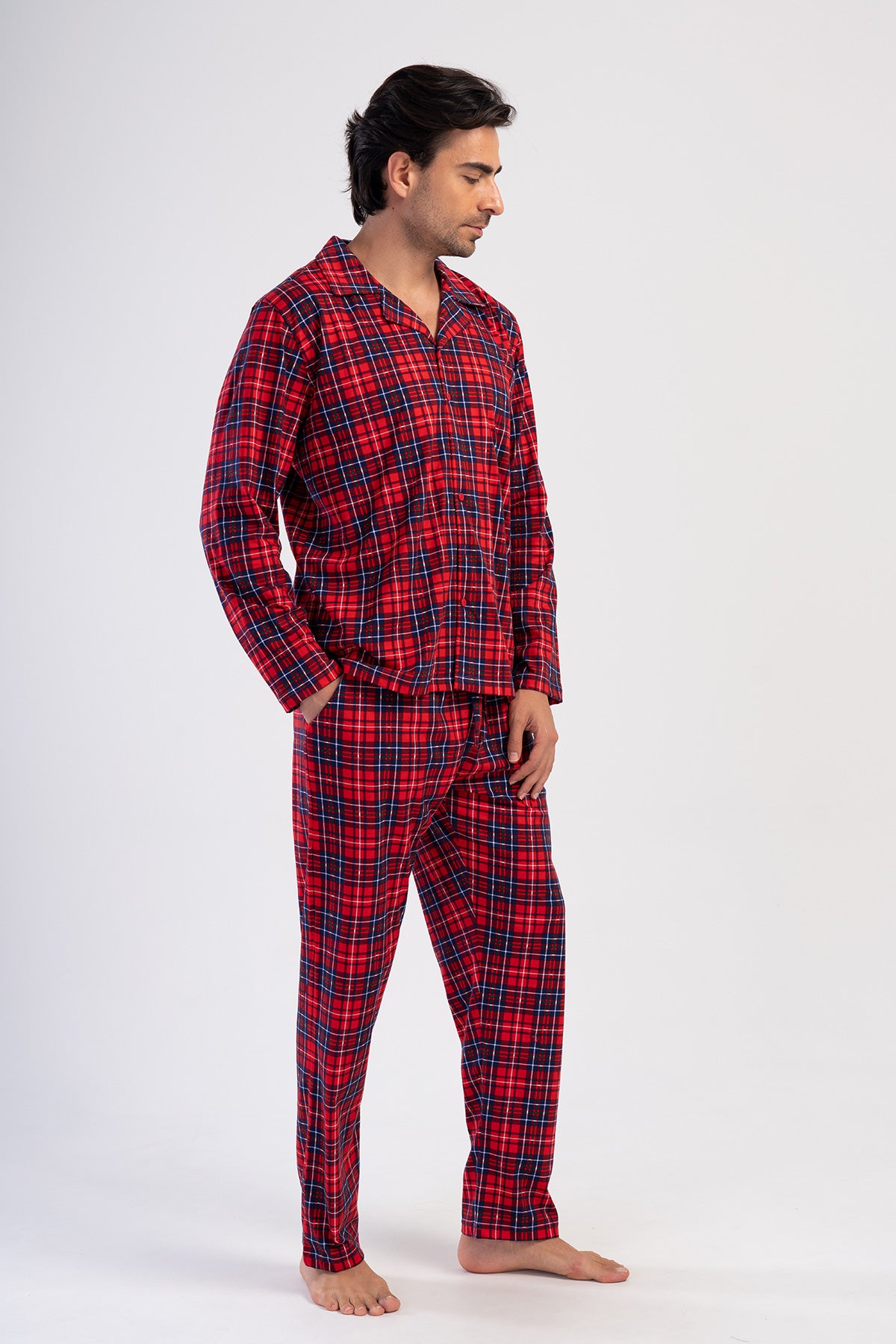 Man Supreme Red Plaid Pyjama Set