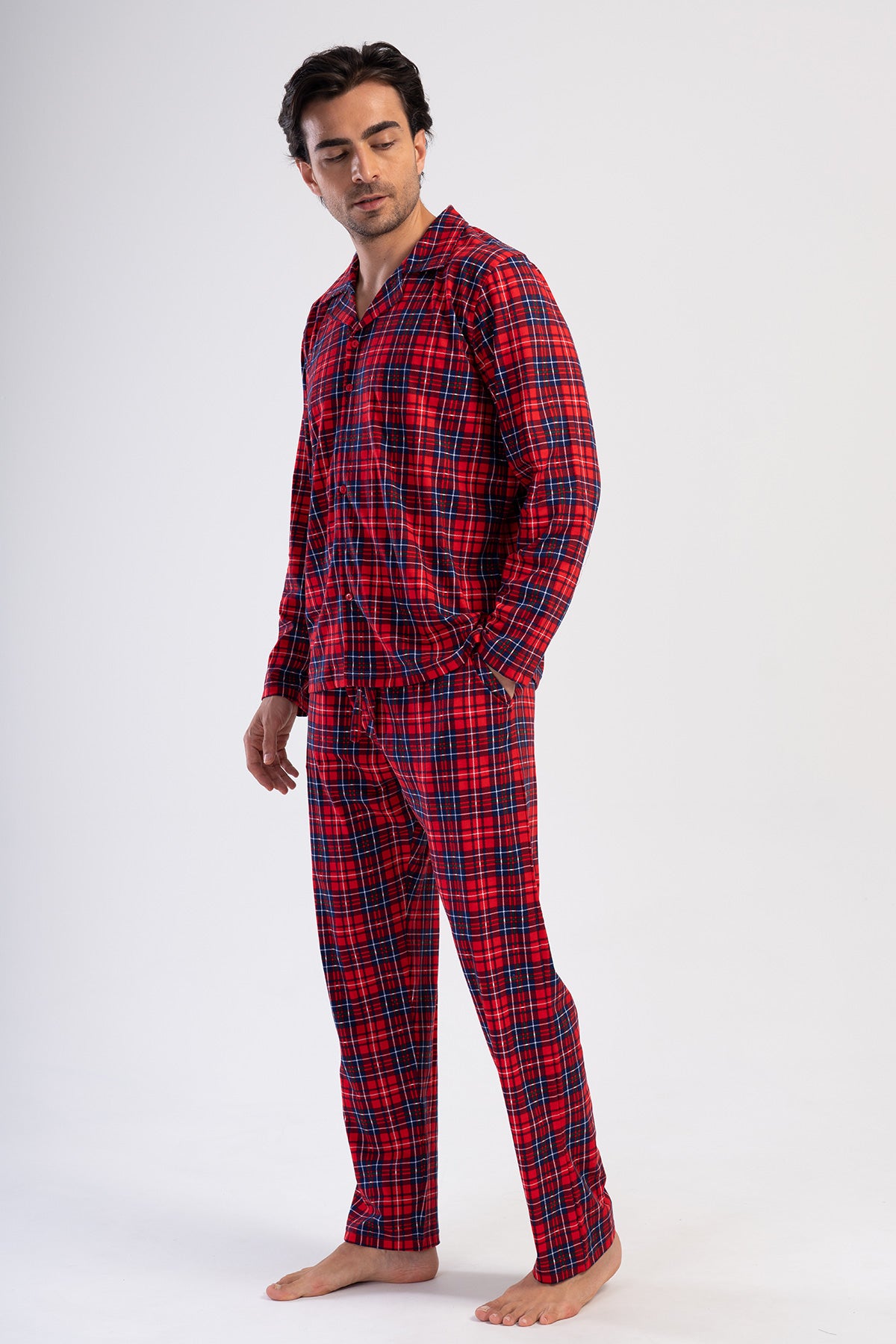 Man Supreme Red Plaid Pyjama Set
