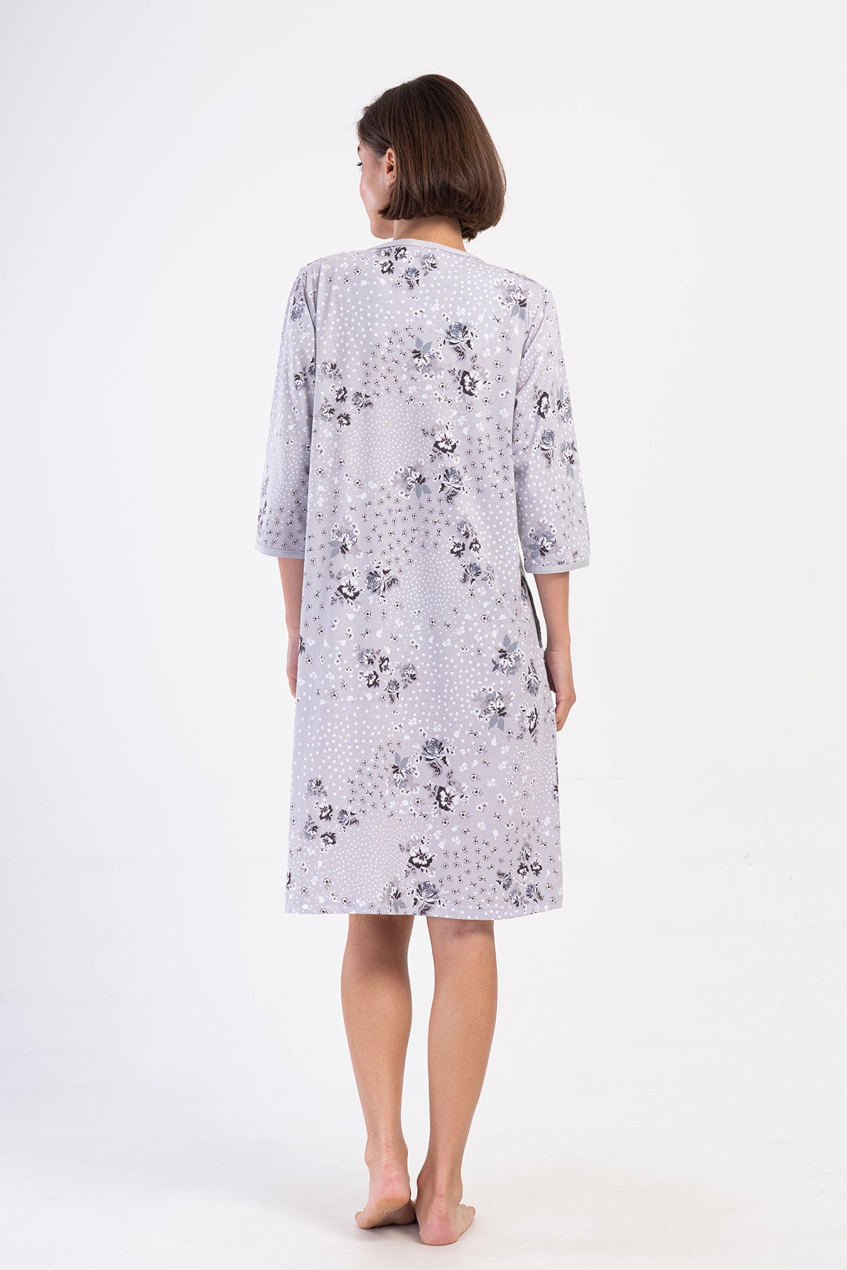 KADIN P.SUPREM XXL FERMUARLI 3/4 KOL CEPLI EV ELBISESI