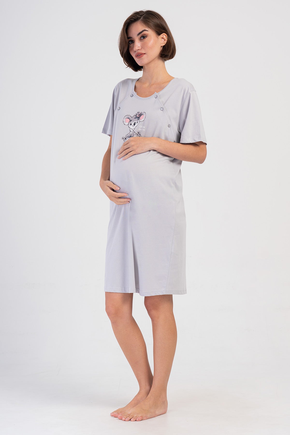 Woman Supreme Buttoned Liva Pregnant Tunic