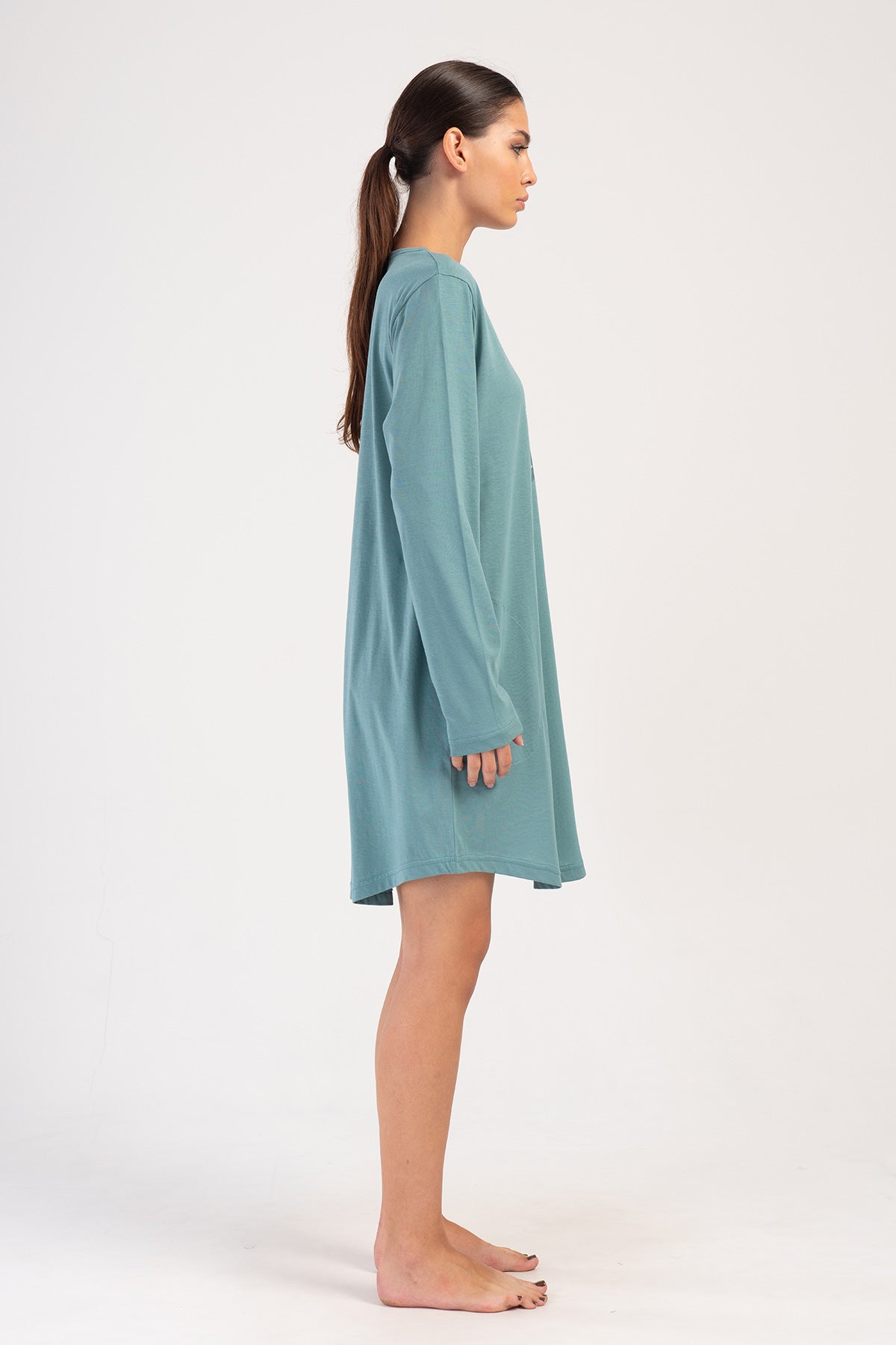 KADIN P.SUPREM BATTAL XXL O YAKA UZUN KOL ETEGI OVAL CEPLI TUNIK