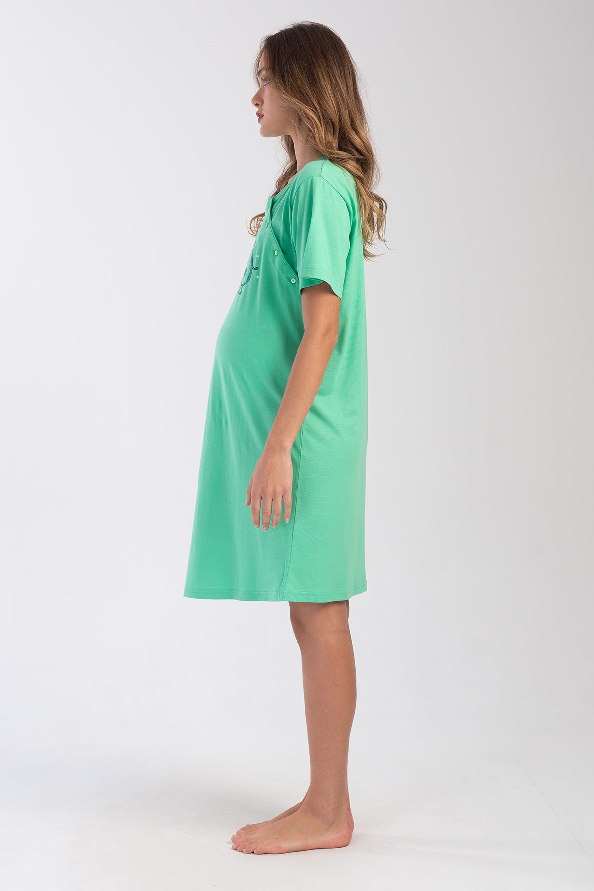 KADIN P.SUPREM XXL CIFT PATLI KISA KOL HAMILE TUNIK