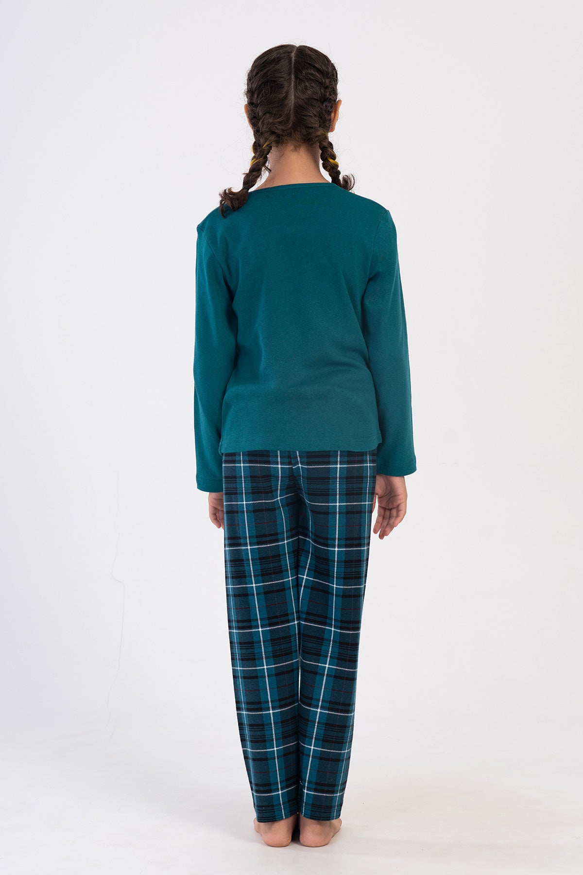 KIZ COCUK INTERLOK O YAKA UZUN KOL ETEGI OVAL PIJAMA TAKIM(7-8/13-14)