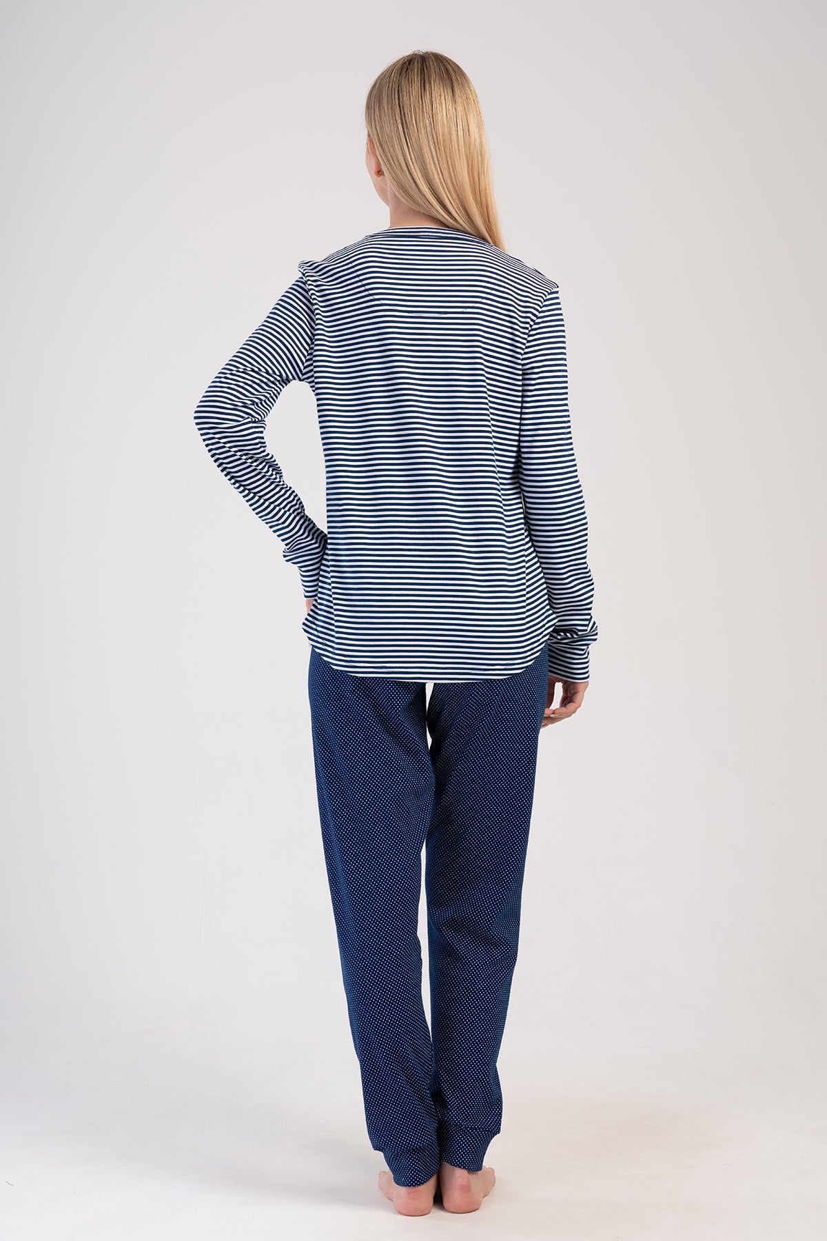 KADIN INTERLOK O YAKA UZUN KOL ETEGI OVAL MANSETLI PIJAMA TAKIM