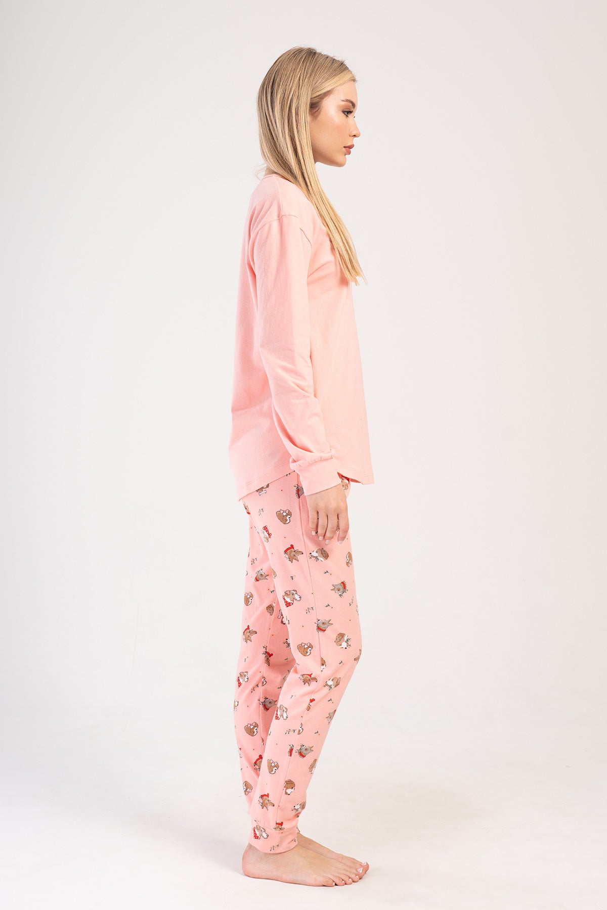 KADIN LYC SUPREM O YAKA UZUN KOL ETEGI OVAL MANSETLI CEPLI PIJAMA TAKIM