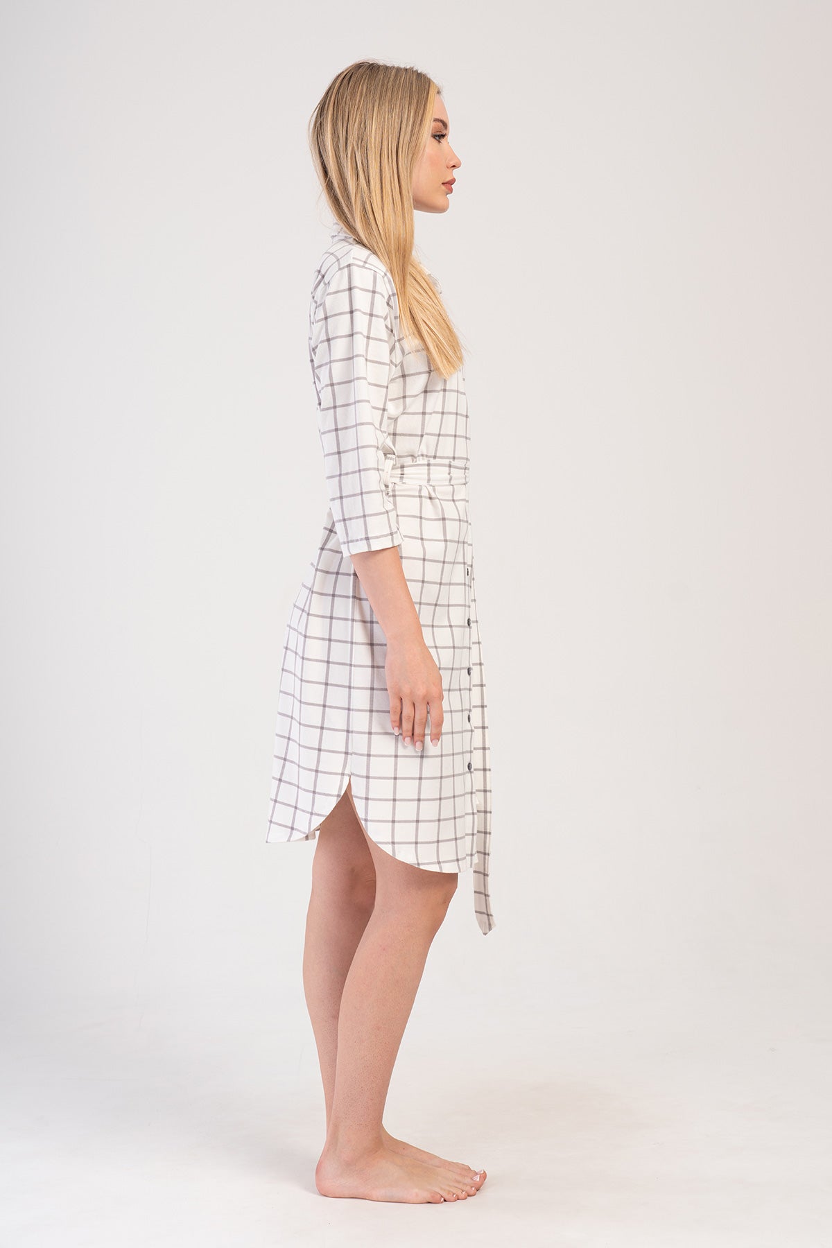 KADIN LYC SUPREM GOMLEK YAKA TAMAMI DUGMELI 3/4KOL ETEGI OVAL GOMLEK TUNIK