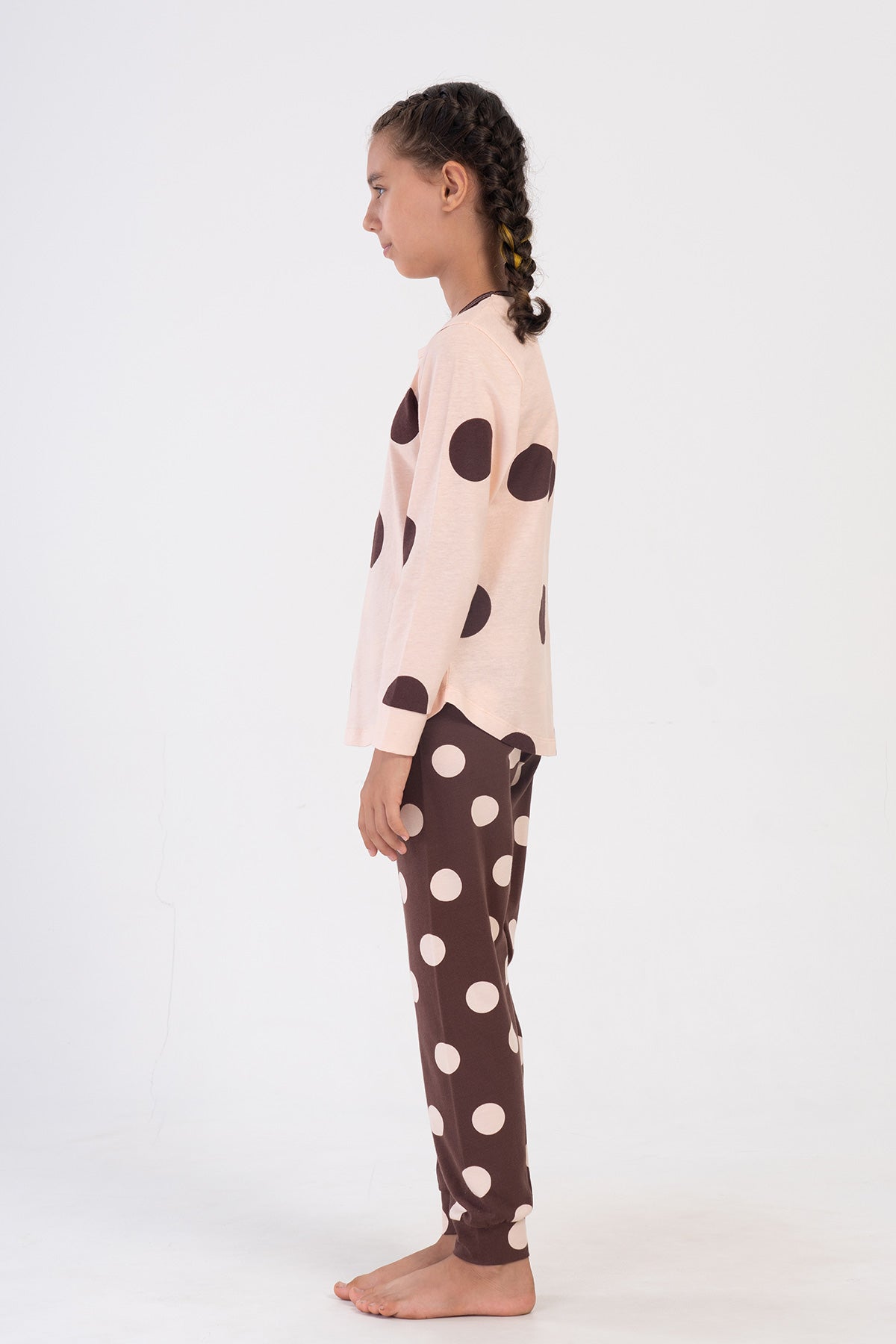 Kids' Girl Polka Lycra Supreme Pyjama Set