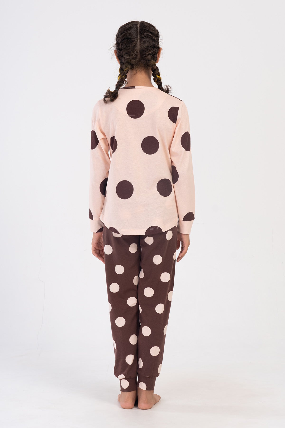 Kids' Girl Polka Lycra Supreme Pyjama Set