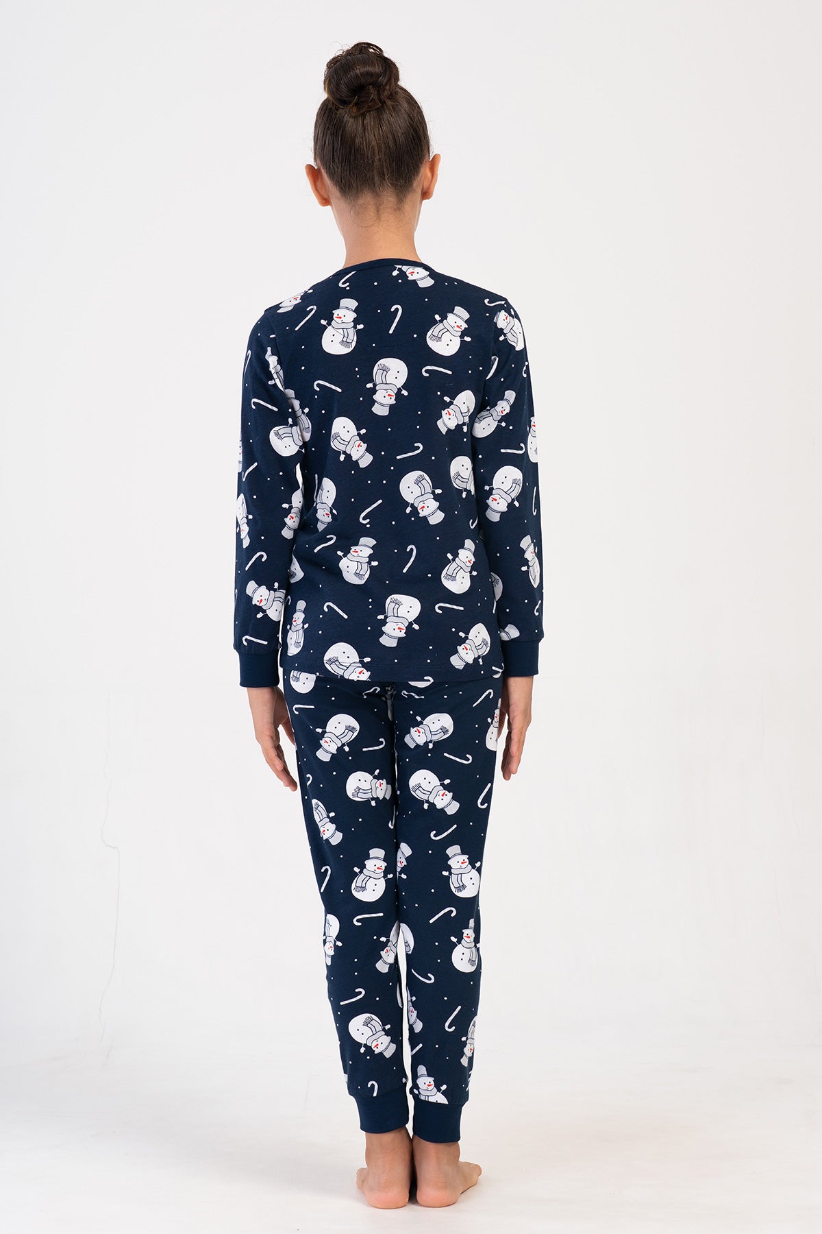 KIZ COCUK LYC SUPREM O YAKA UZUN KOL MANSETLI FIYONKLU TAYT PIJAMA TAKIM(7-8/13-14)