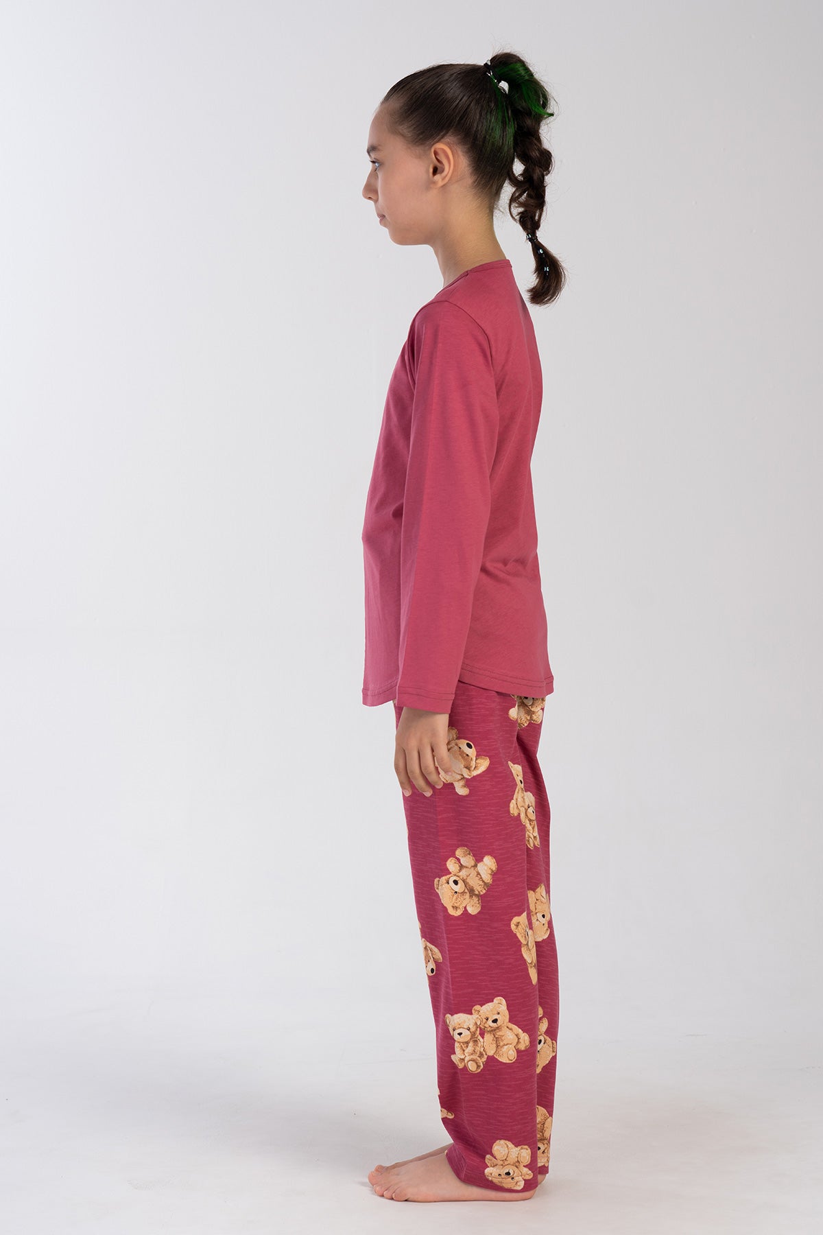 Kids' Girl Bordeaux Bear Pyjama Set