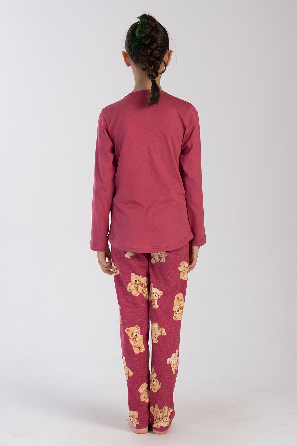 Kids' Girl Bordeaux Bear Pyjama Set