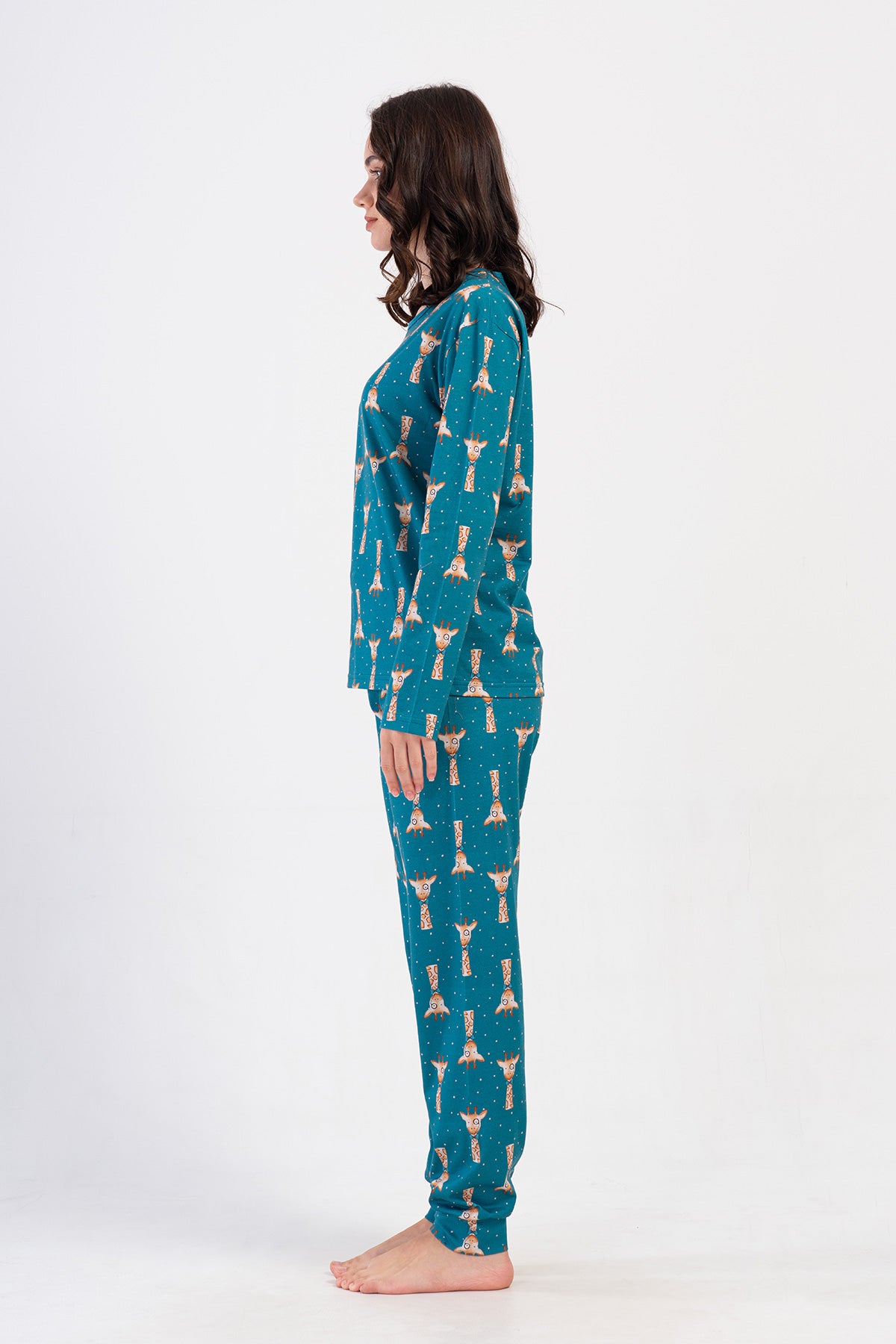 KADIN P.SUPREM O YAKA UZUN KOL ETEGI OVAL MANSETLI PIJAMA TAKIM