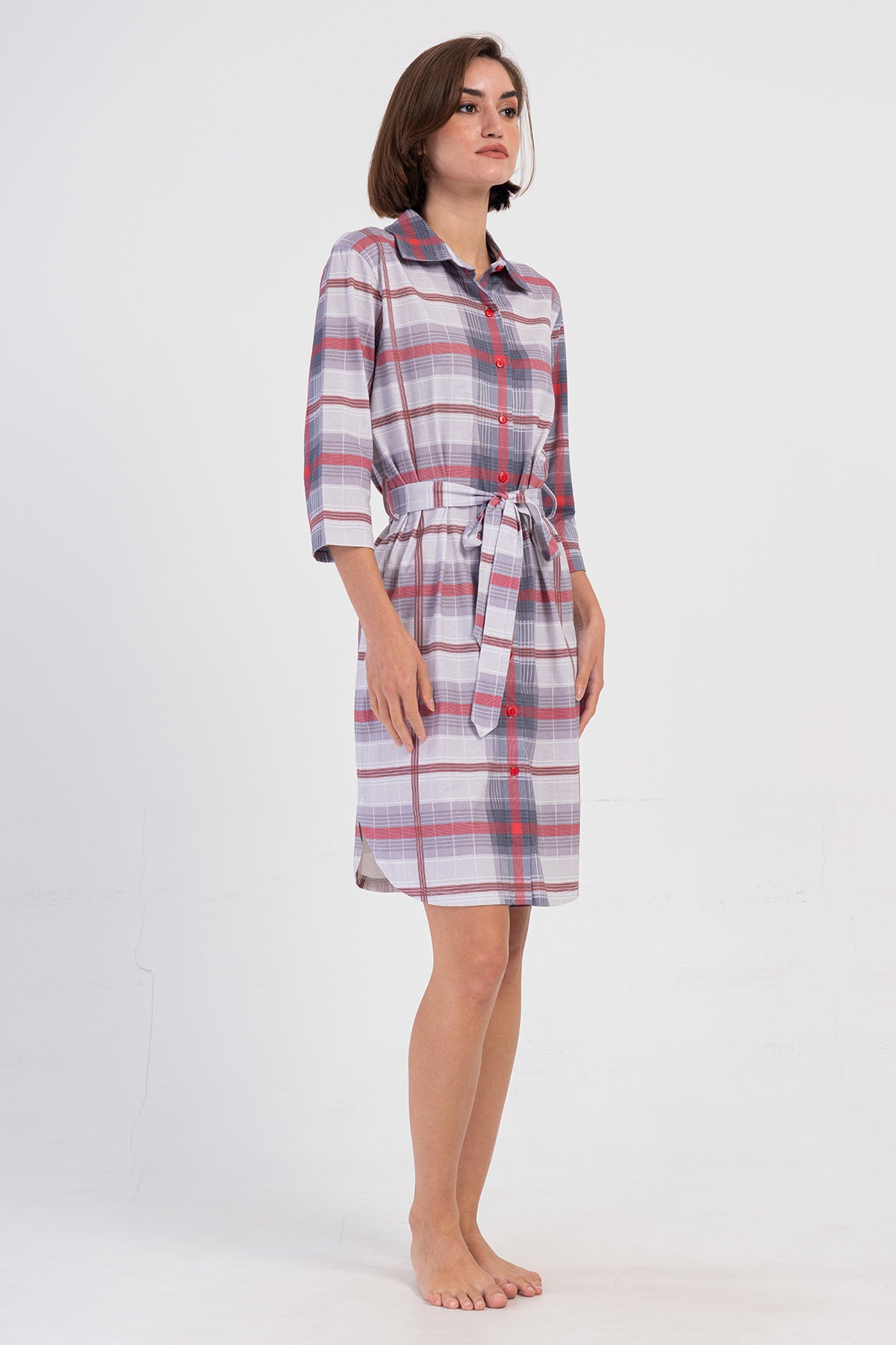 KADIN P.SUPREM SUPREM XXL GOMLEK YAKA TAMAMI DUGMELI 3/4KOL ETEGI OVAL GOMLEK TUNIK