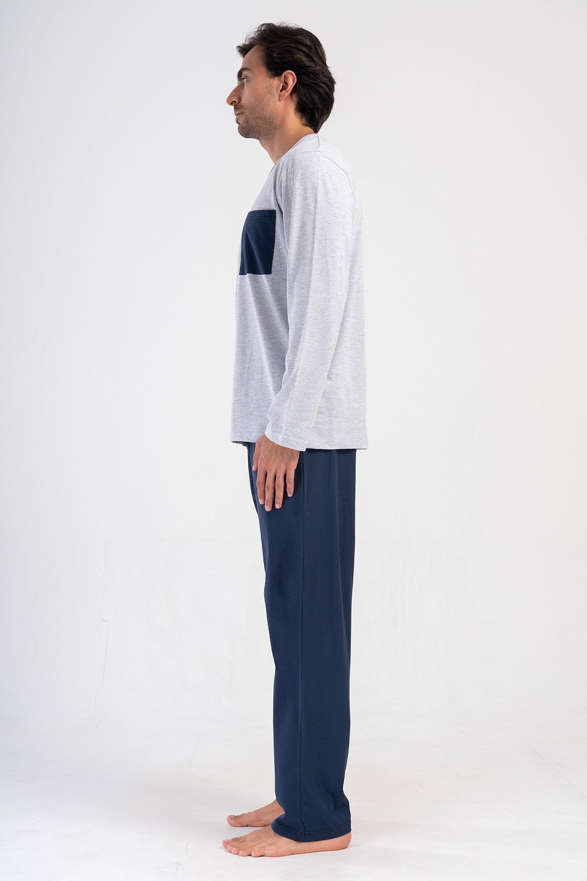 CEPLI ERKEK P.SUPREM O YAKA UZUN KOL PIJAMA TAKIM