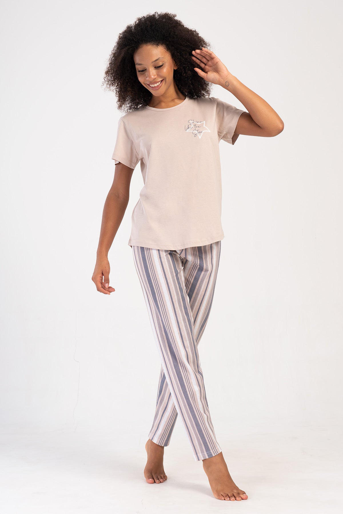 Woman Supreme Big Size Mesta O Neck Pyjama Set