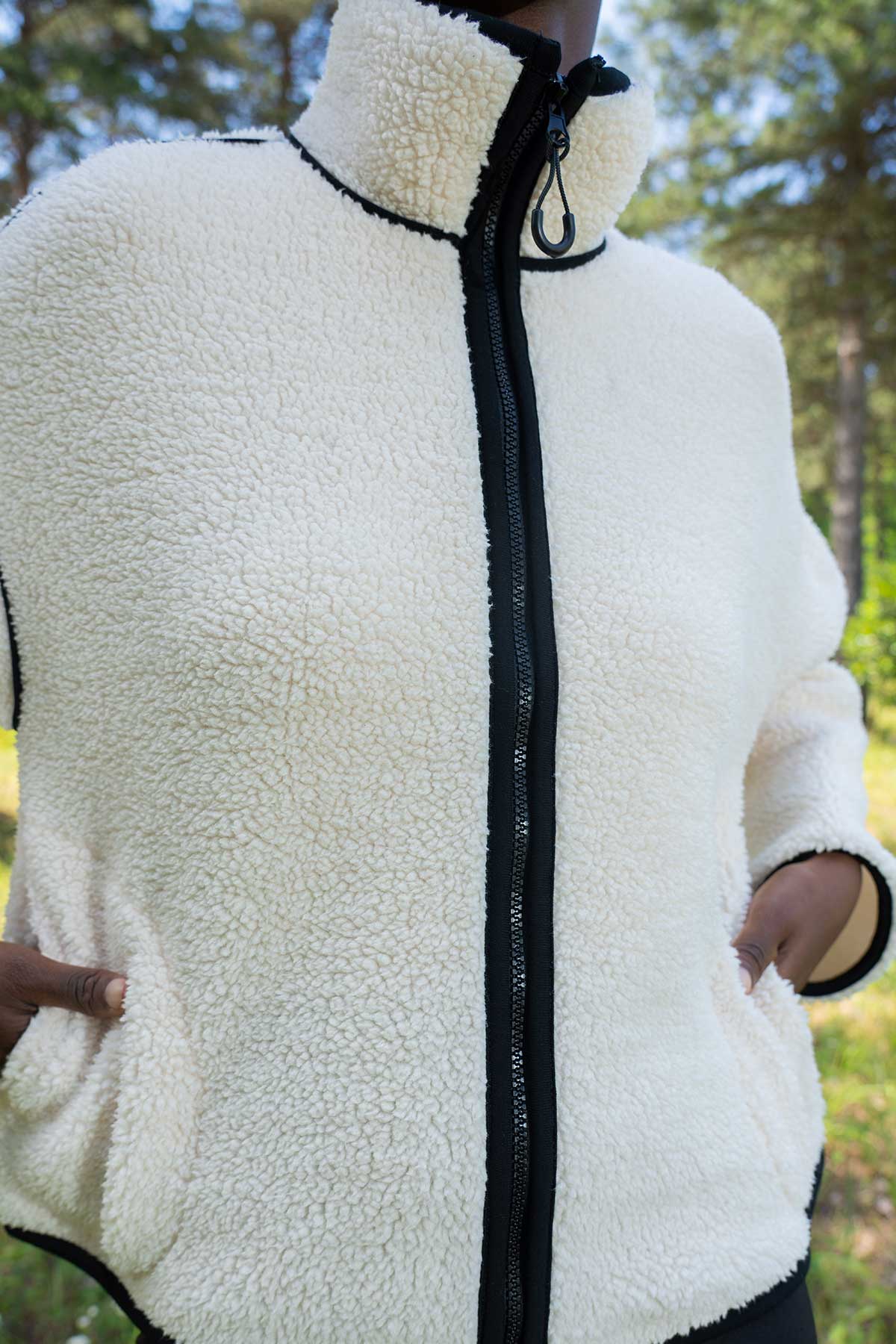 KADIN WELSOFT DIK YAKA DUSUK OMUZLU FERMUARLI UZUN KOL MONT