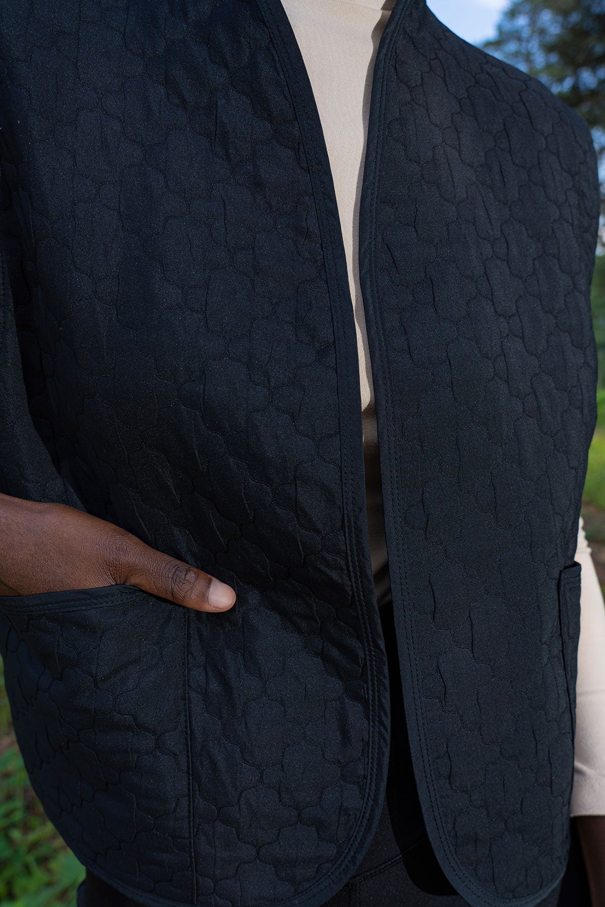 KADIN KAPITONE ETEGI OVAL CEPLI YELEK