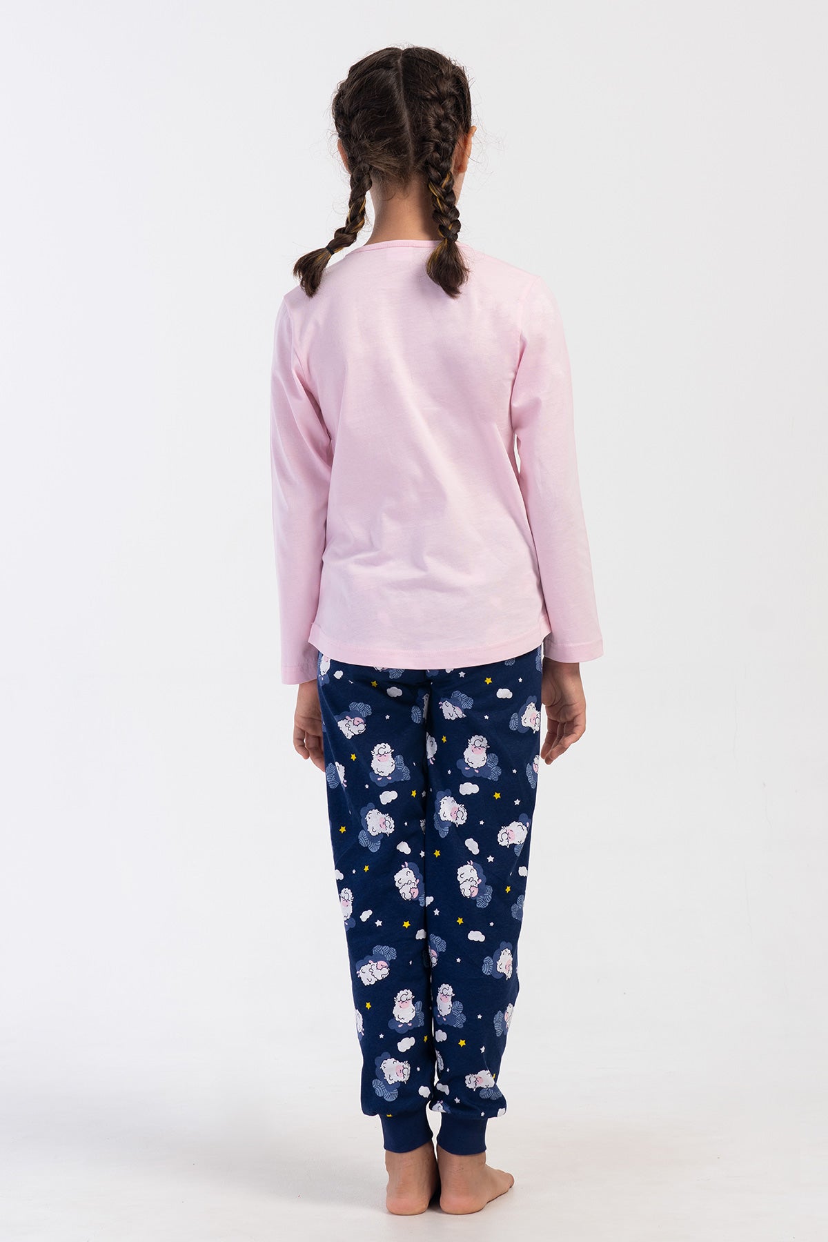 KIZ COCUK P.SUPREM O YAKA UZUN KOL ETEGI OVAL MANSETLI PIJAMA TAKIM(3-4/7-8)