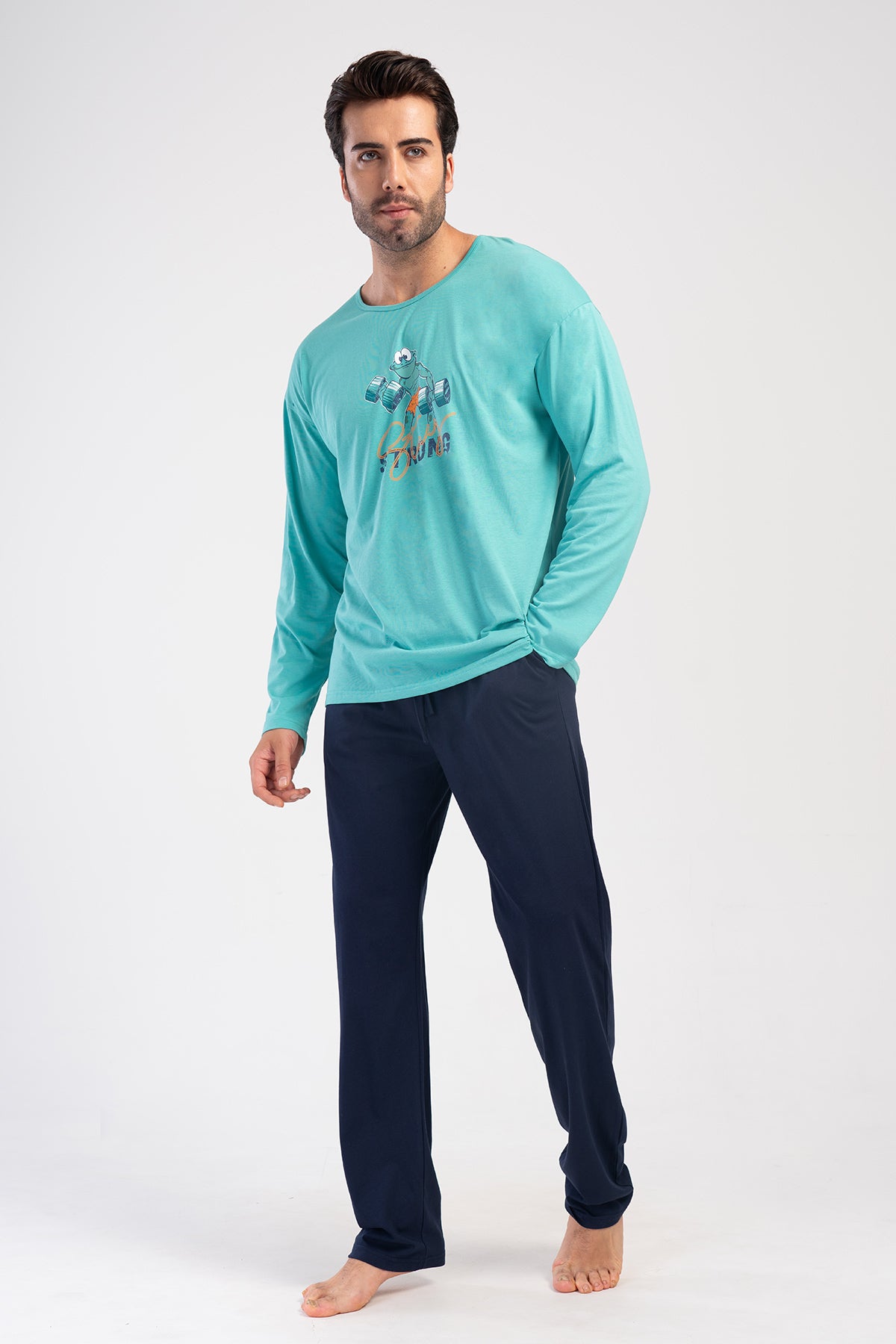 CEPLI ERKEK P.SUPREM O YAKA UZUN KOL PIJAMA TAKIM