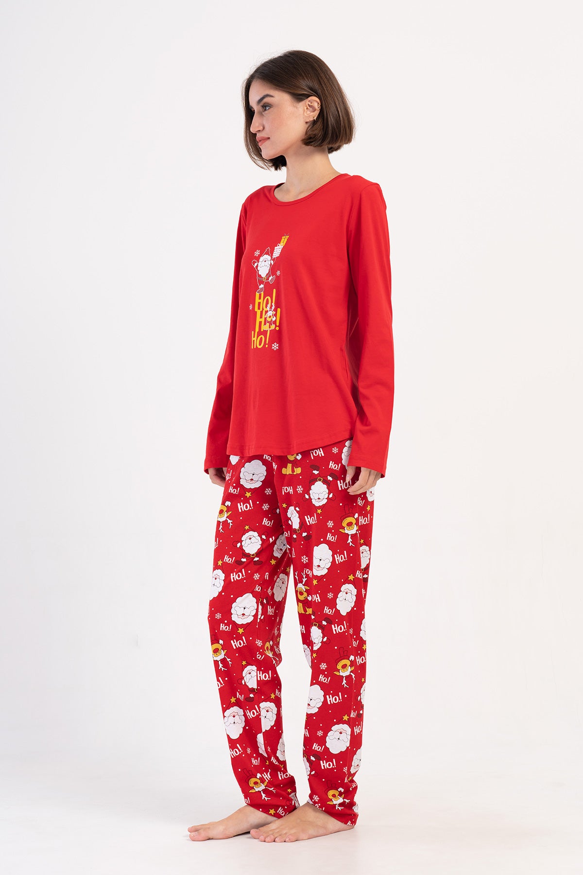 KADIN P.SUPREM XXL O YAKA UZUN KOL ETEGI OVAL PIJAMA TAKIM