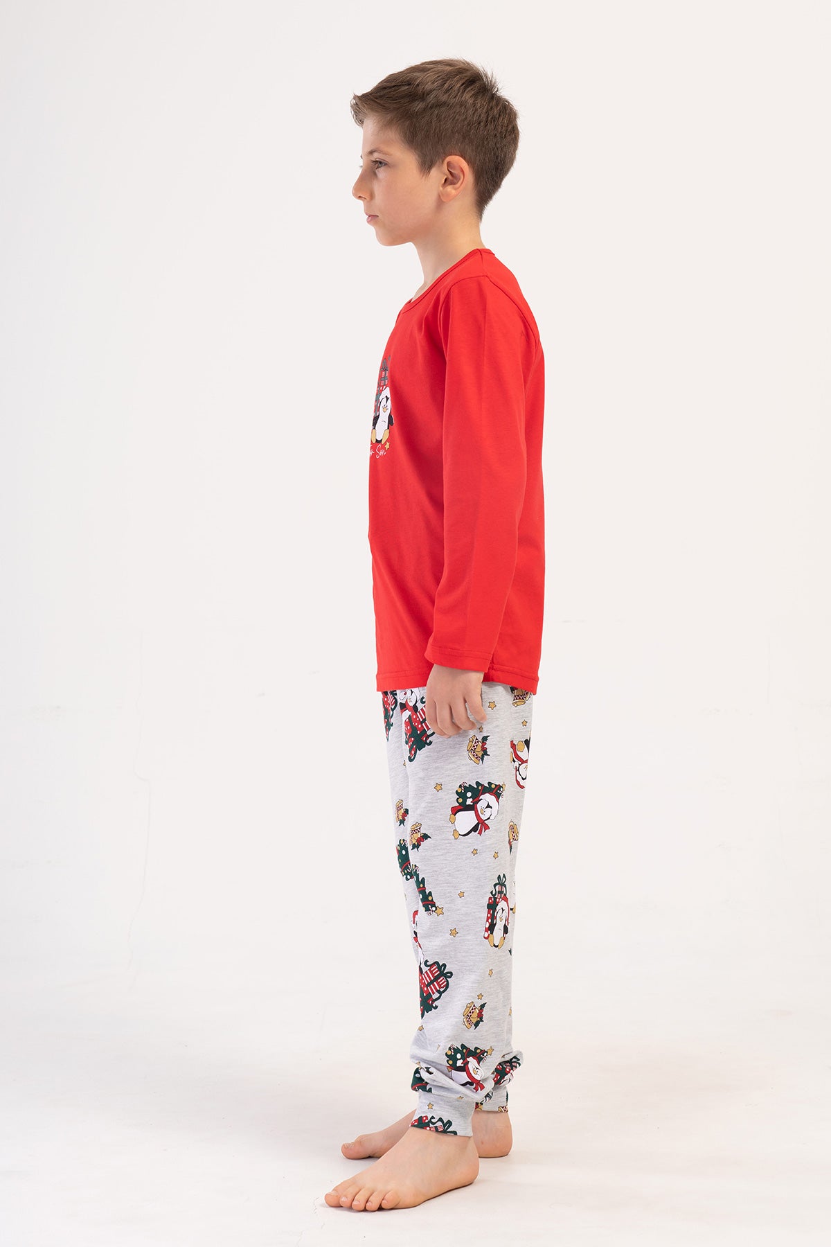 ERKEK COCUK P.SUPREM O YAKA UZUN KOL ETEGI OVAL MANSETLI PIJAMA TAKIM(9-10/15-16)