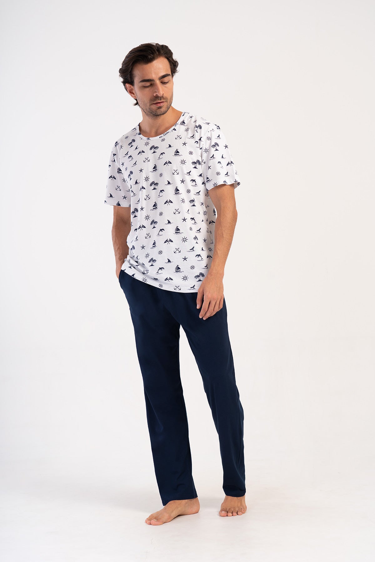 CEPLI ERKEK P.SUPREM O YAKA KISA KOL PIJAMA TAKIM