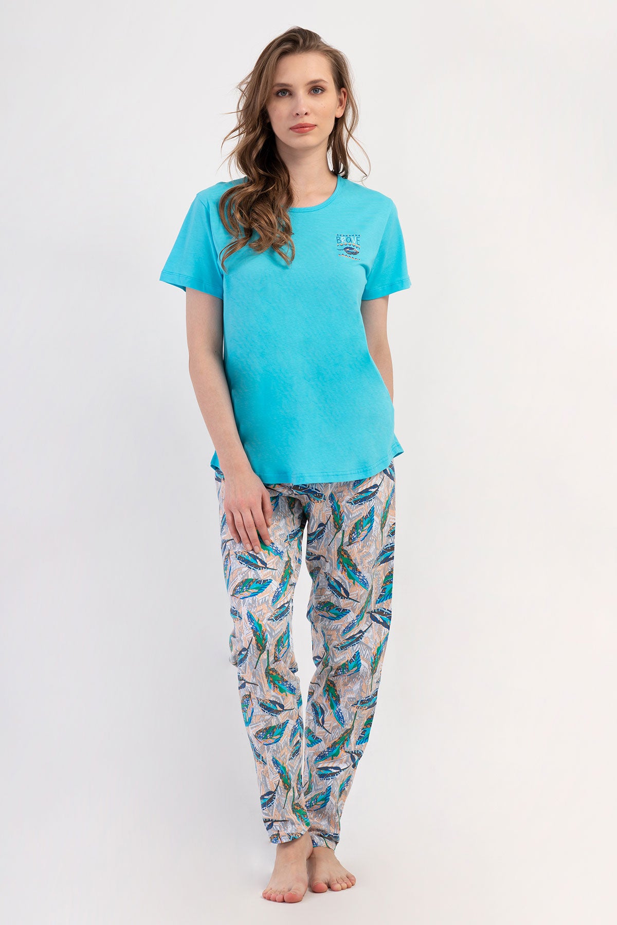 KADIN P.SUPREM XXL O YAKA KISA KOL ETEGI OVAL PIJAMA TAKIM