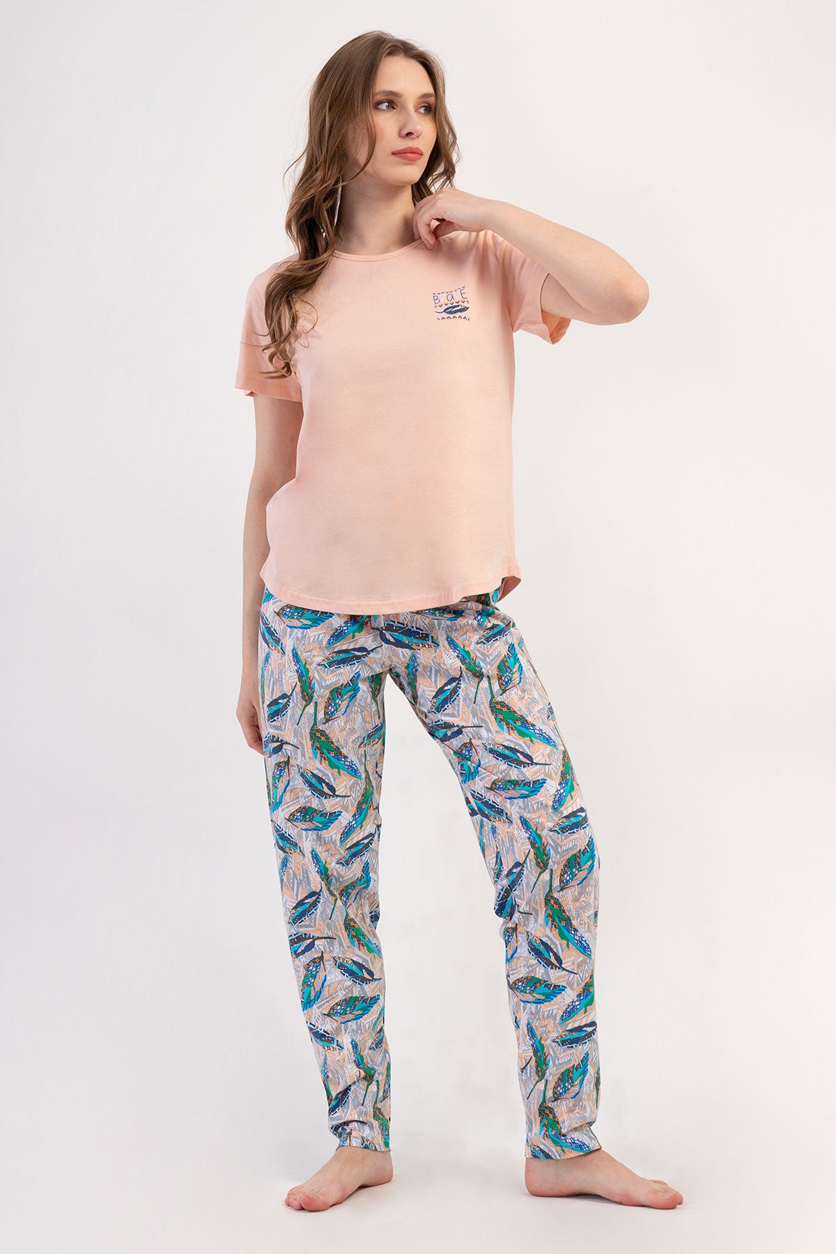 KADIN P.SUPREM XXL O YAKA KISA KOL ETEGI OVAL PIJAMA TAKIM