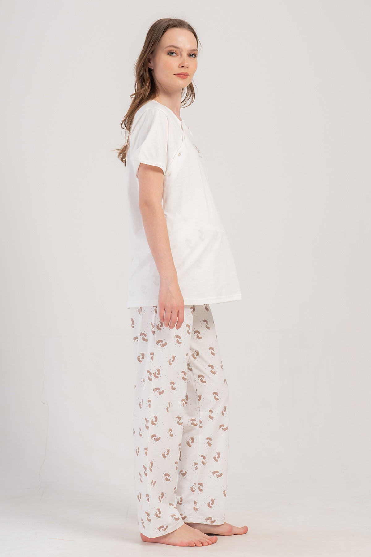 KADIN P.SUPREM CIFT PATLI KISA KOL ETEGI OVAL HAMILE PIJAMA TAKIM