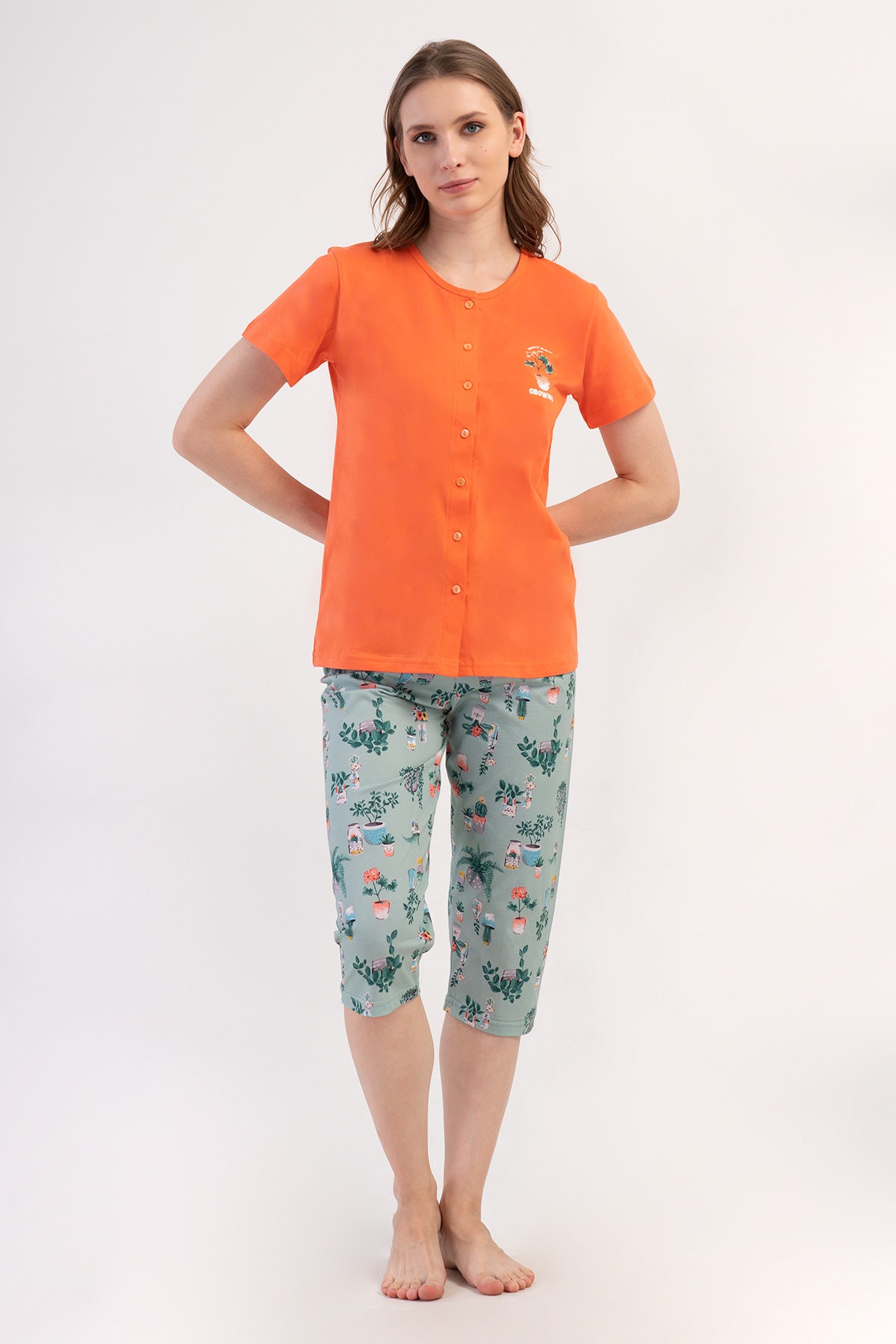 KADIN P.SUPREM TAMAMI DUGMELI KISA KOL KAPRI TAKIM