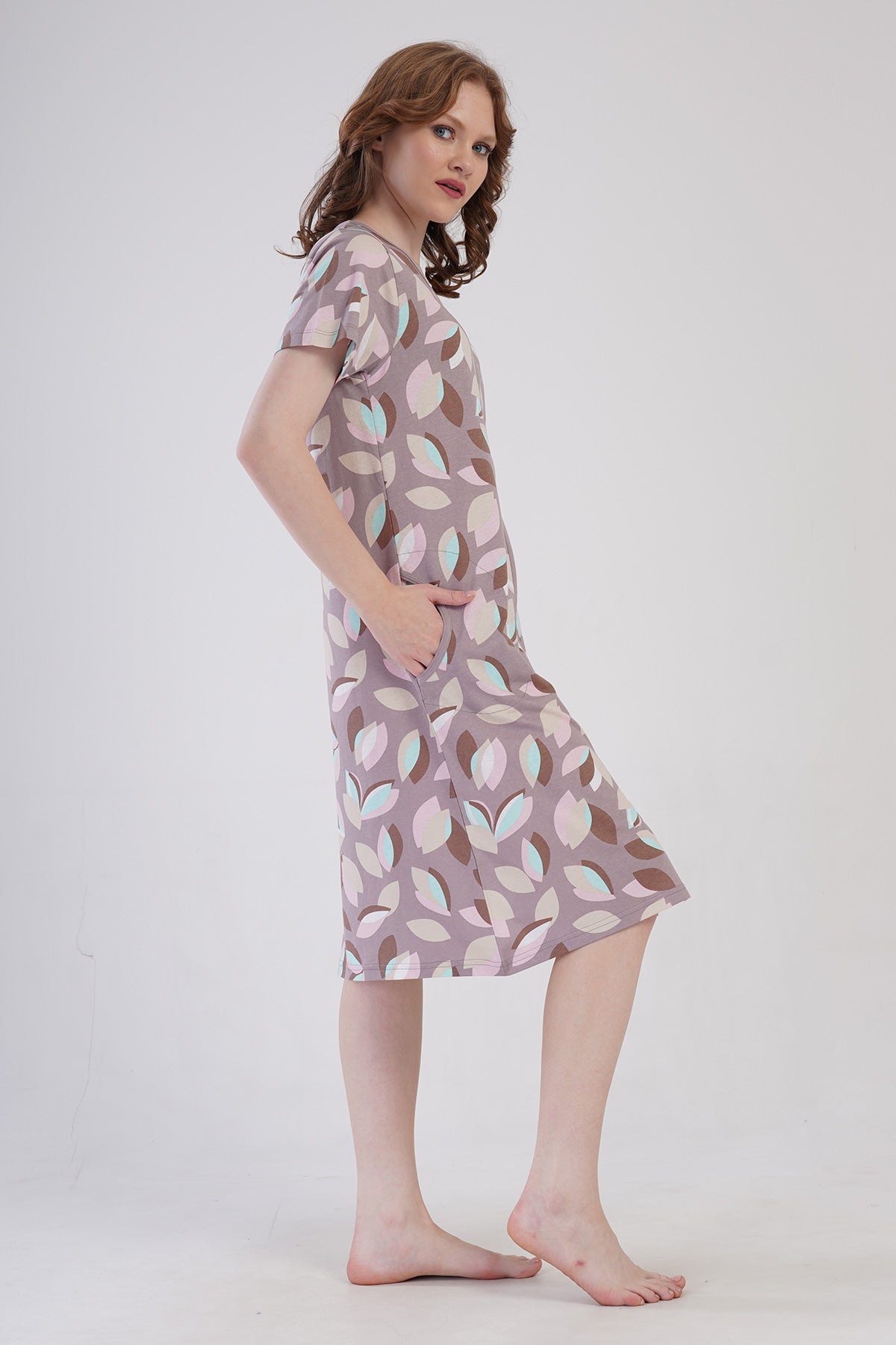 KADIN P.SUPREM KISA KOL FERMUARLI CEPLI EV ELBISESI