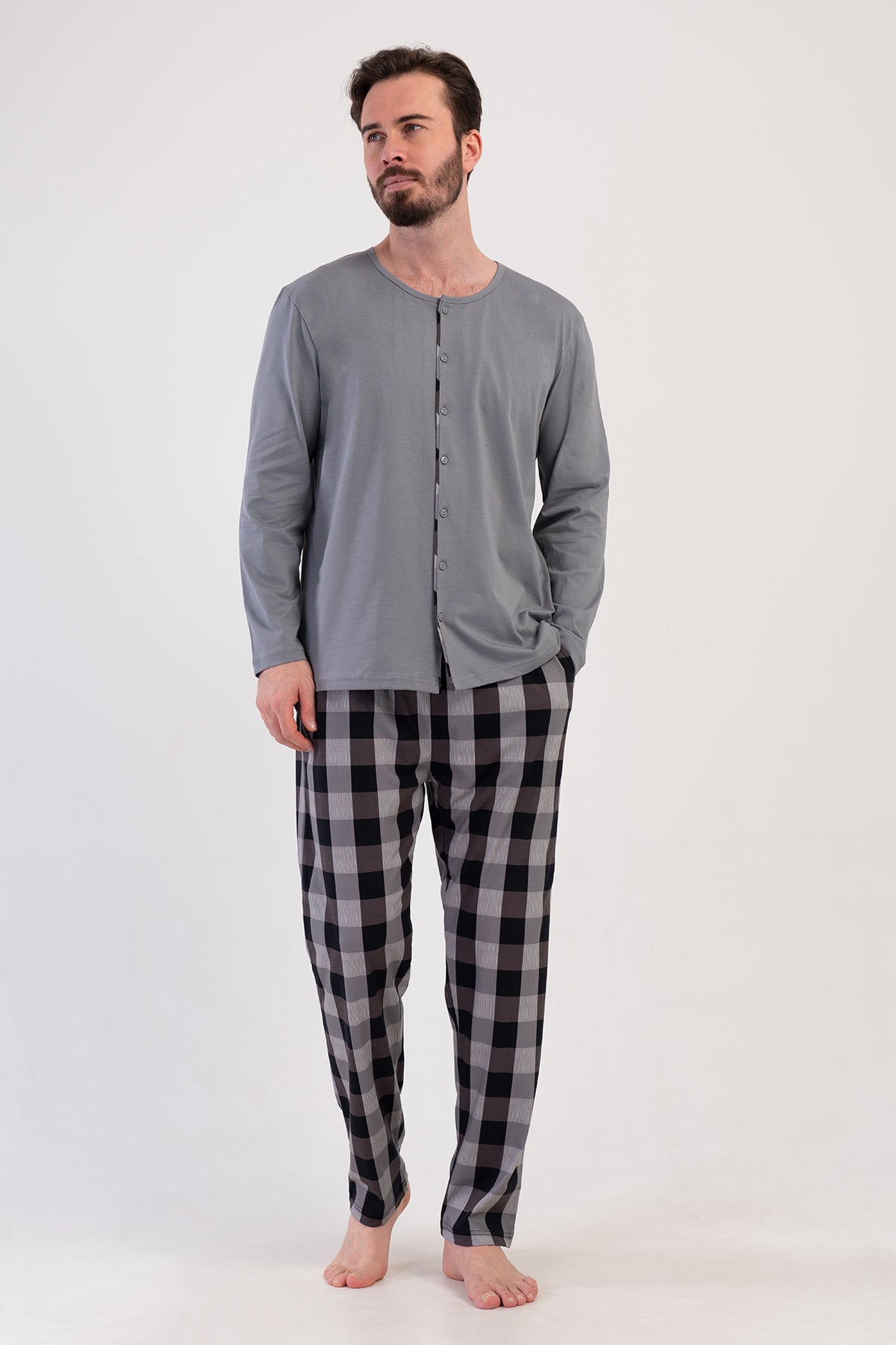 CEPLI ERKEK P.SUPREM XXL TAMAMI DUGMELI UZUN KOL PIJAMA TAKIM
