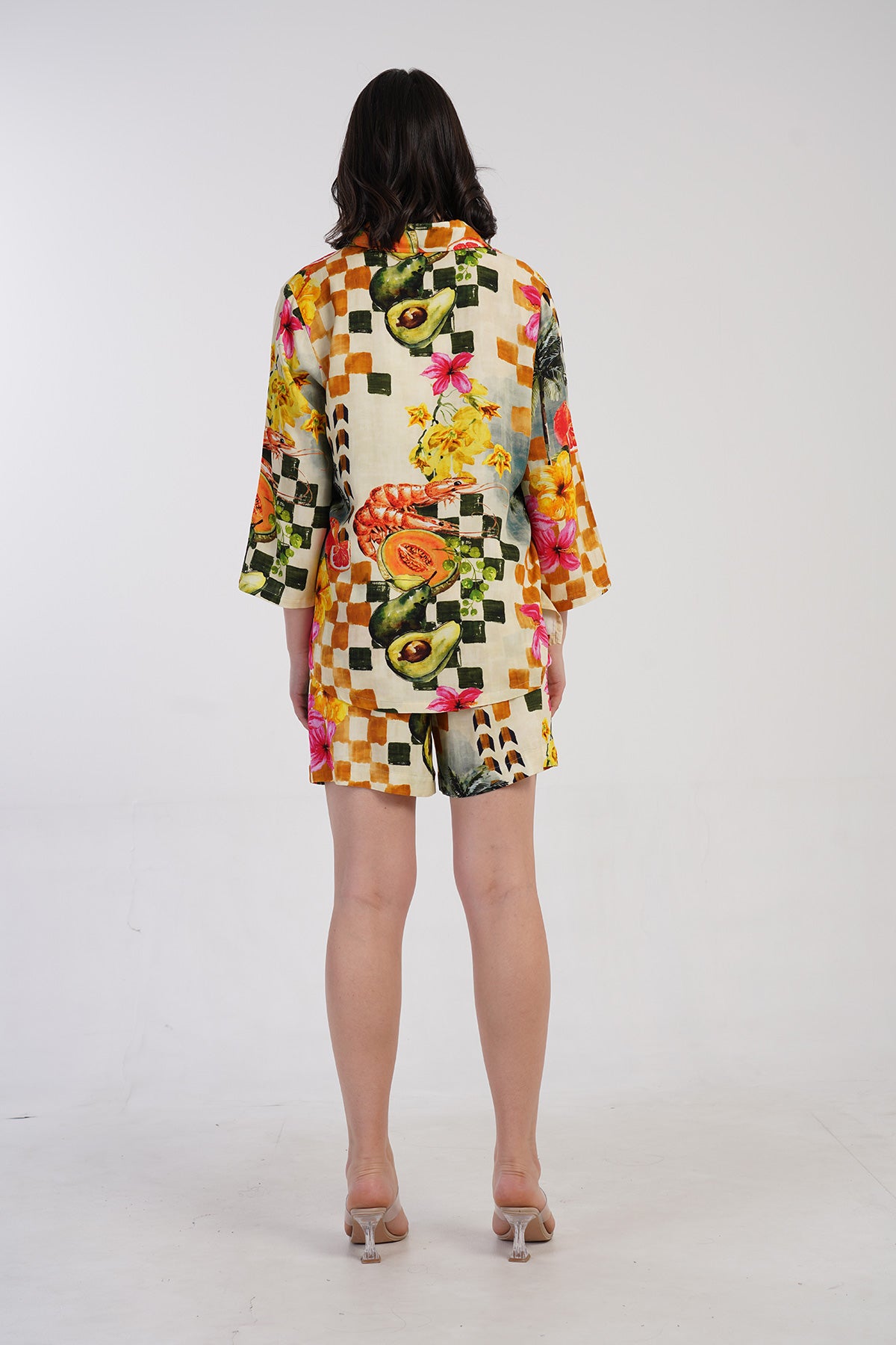 KADIN BELMANDO GOMLEK YAKA 3/4KOL BELI FIRFIR LASTIKLI CEPLI SORT TAKIM