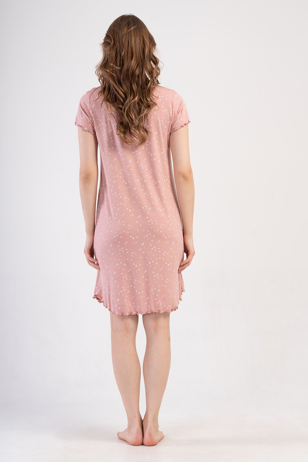 KADIN LYC VISCON XXL V YAKA DANTELLI BIBILALI KISA KOL ETEGI OVAL TUNIK