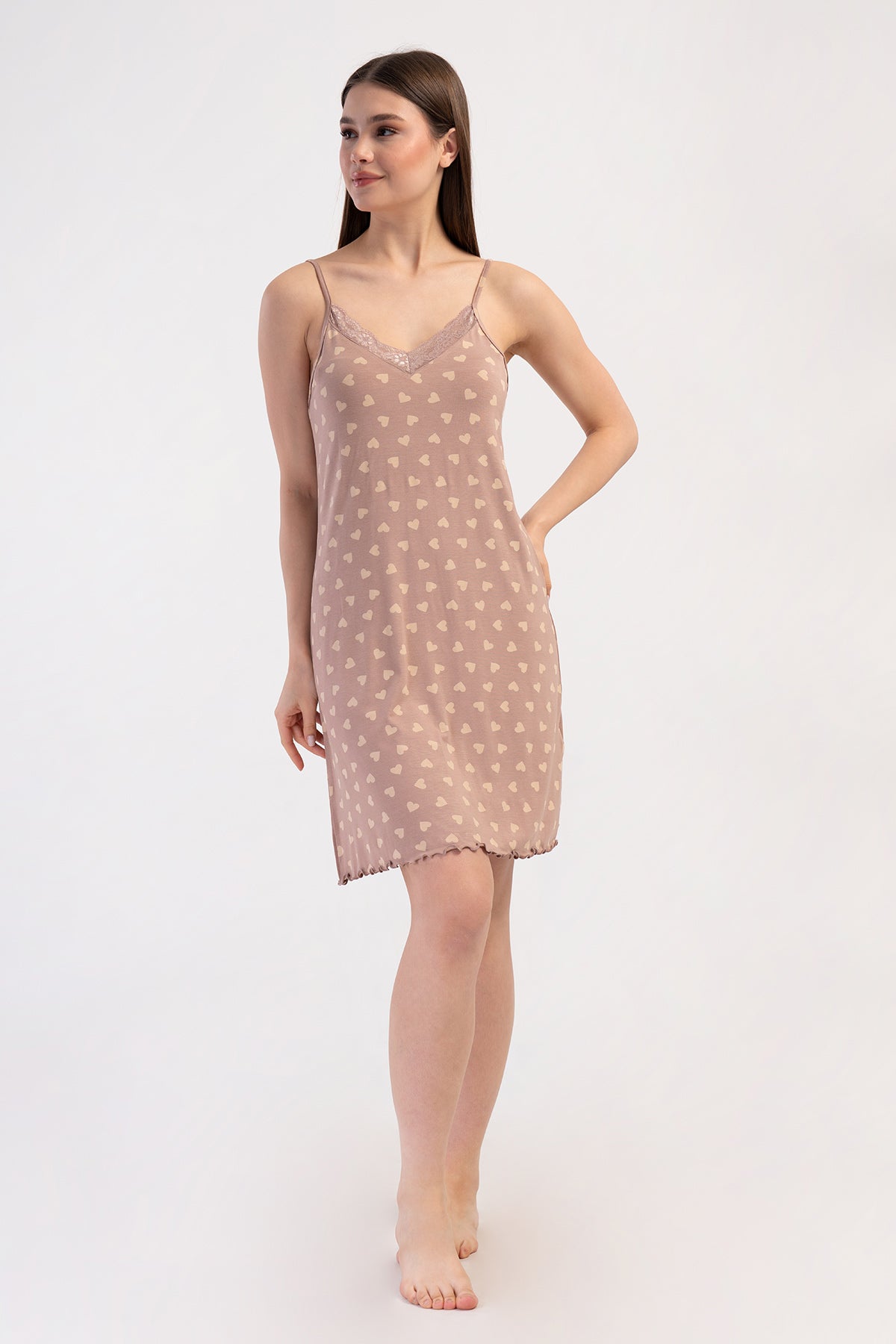 KADIN LYC VISCON V YAKA DANTELLI IP ASKILI BIBILALI TUNIK