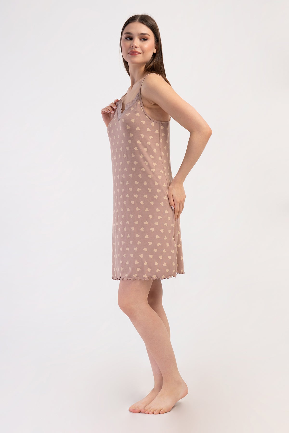 KADIN LYC VISCON V YAKA DANTELLI IP ASKILI BIBILALI TUNIK