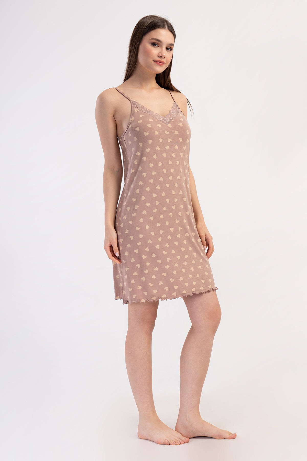 KADIN LYC VISCON V YAKA DANTELLI IP ASKILI BIBILALI TUNIK