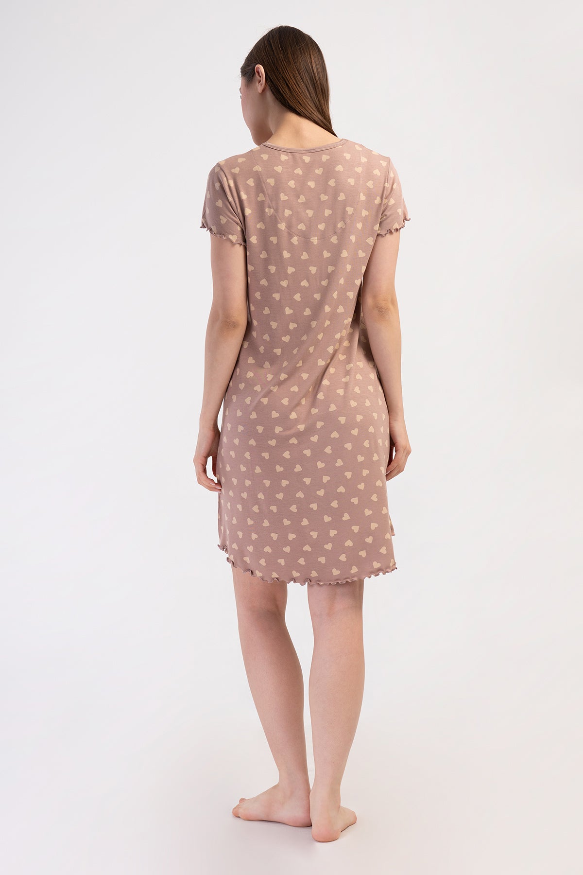 KADIN LYC VISCON XXL V YAKA DANTELLI BIBILALI KISA KOL TUNIK