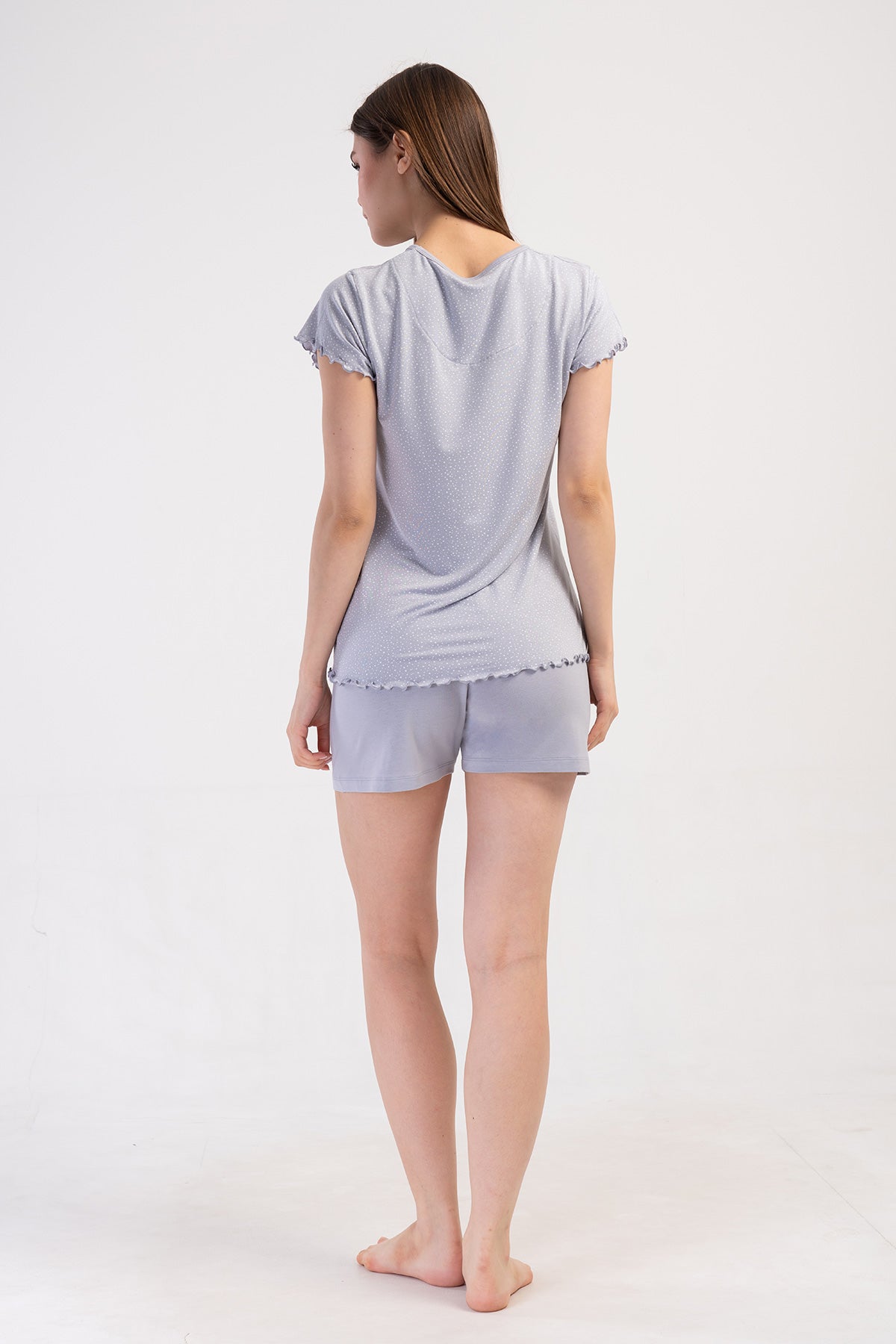 KADIN LYC VISCON V YAKA FIYONKLU KISA KOL BIBILALI ETEGI OVAL SORT TAKIM