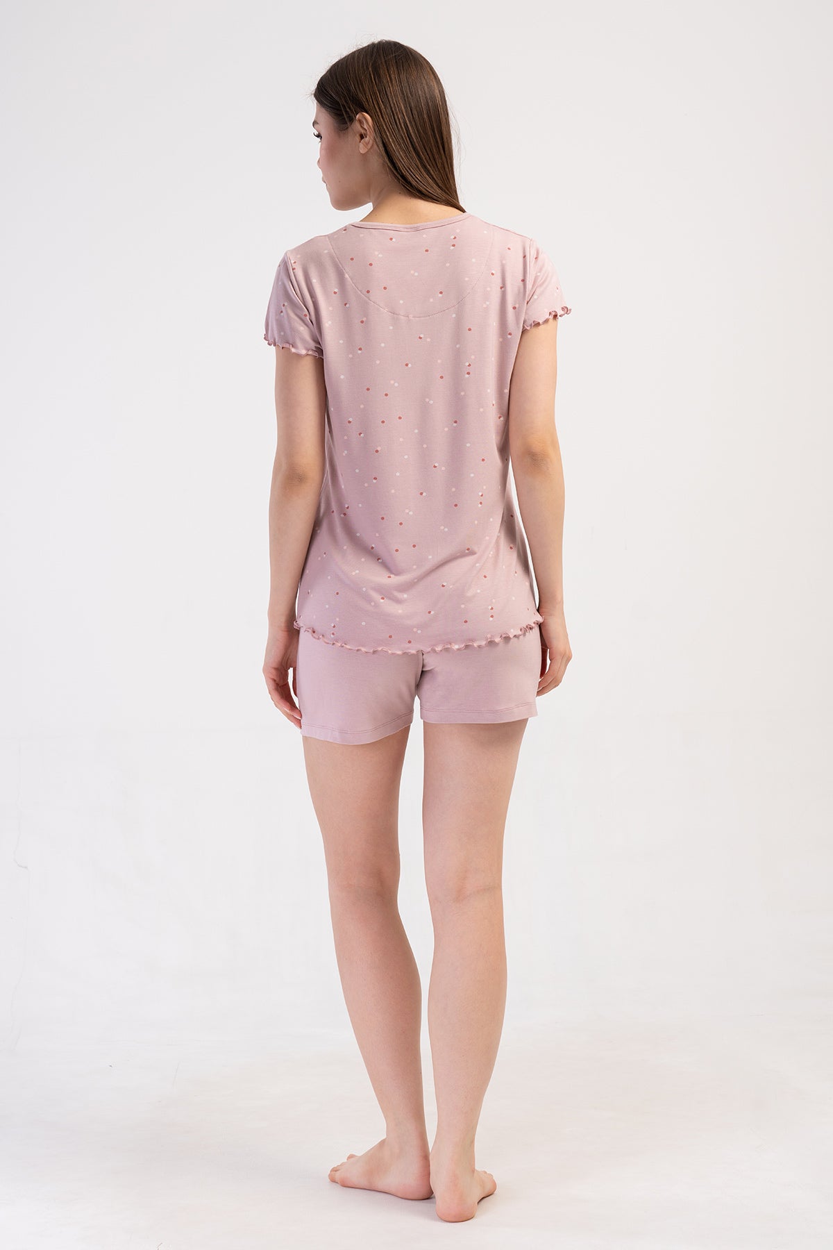 KADIN LYC VISCON XXL KAYIK YAKA FIYONKLU KISA KOL BIBILALI ETEGI OVAL SORT TAKIM